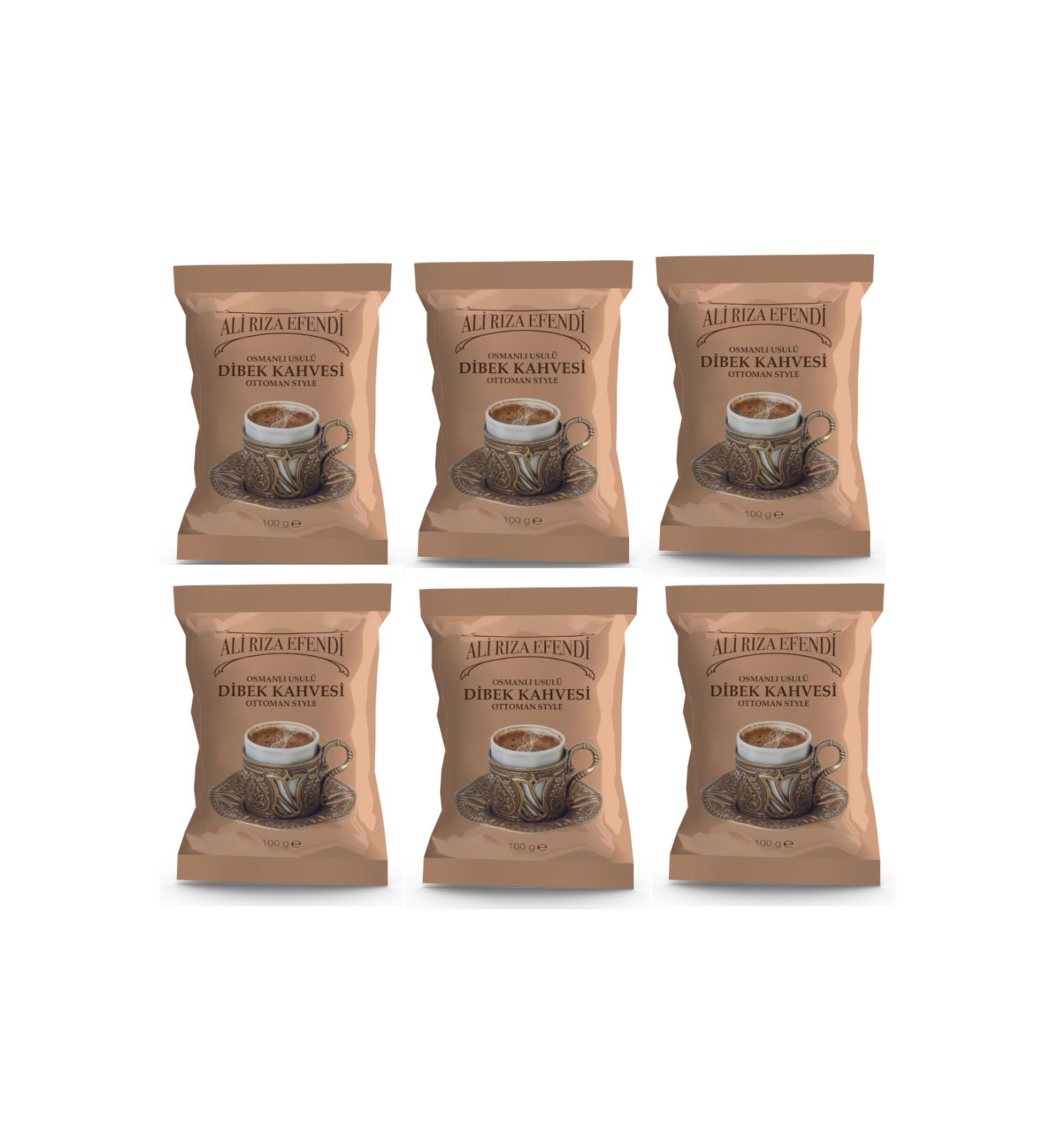 Ali Riza Efendi ALI RIZA EFENDI D BEK COFFEE (OTTOMAN STYLE) NICE DRINK 100 gr. X 6 Pieces SET OF 6