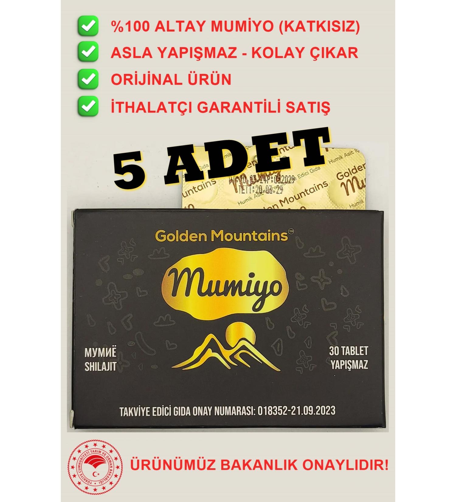 Golden Mountains Altay Mumiyo 30 Tablets X 5 PCS