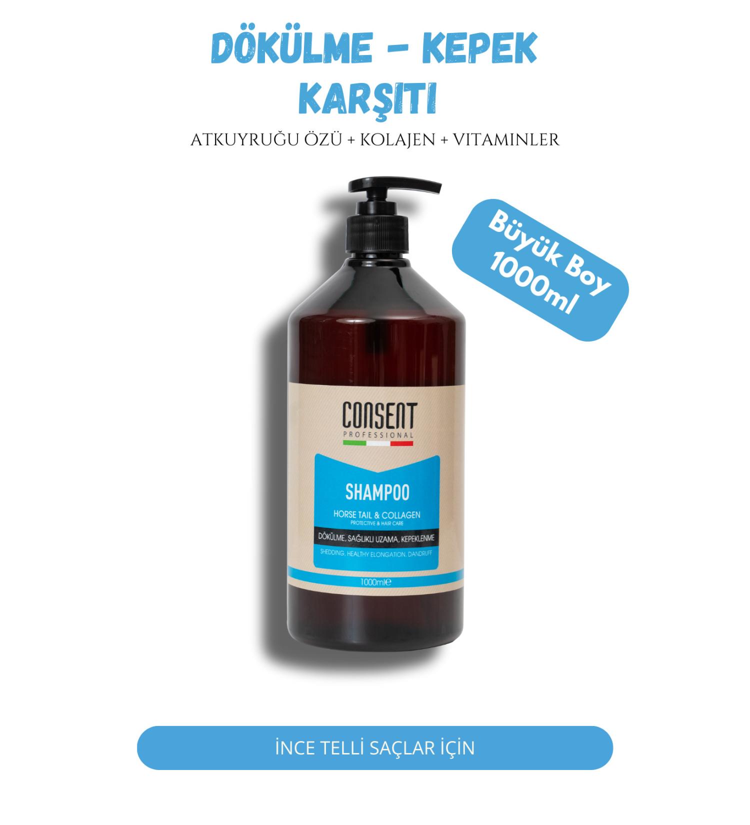 Consent Professionall Anti-Dandruff and Horsetail Extract Collagen Fast Growth Shampoo 1000ml - Buy Online on GoSupps.com