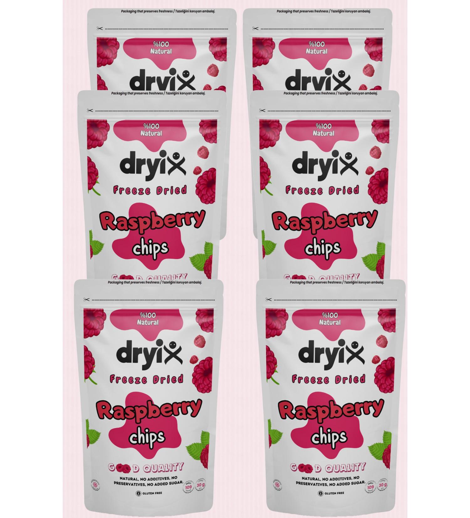 Dryix 6 Pack Dried Raspberries 20 Gr Freeze Dried Crispy Fruit Chips Freeze Dried