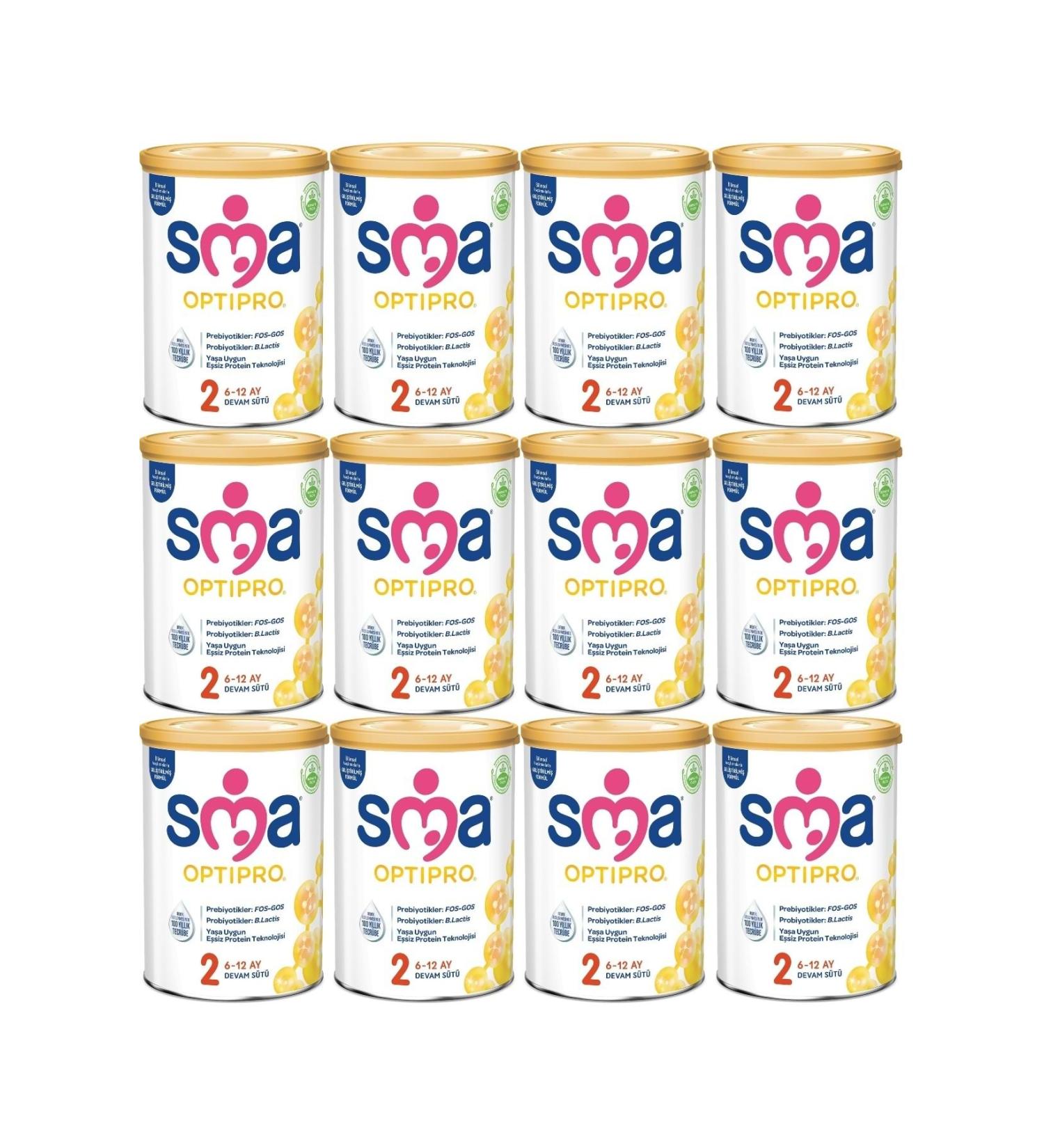 SMA Optipro 800GR No:2 Follow-On Milk (6-12 Months) (Set of 12) - Buy Online on GoSupps.com
