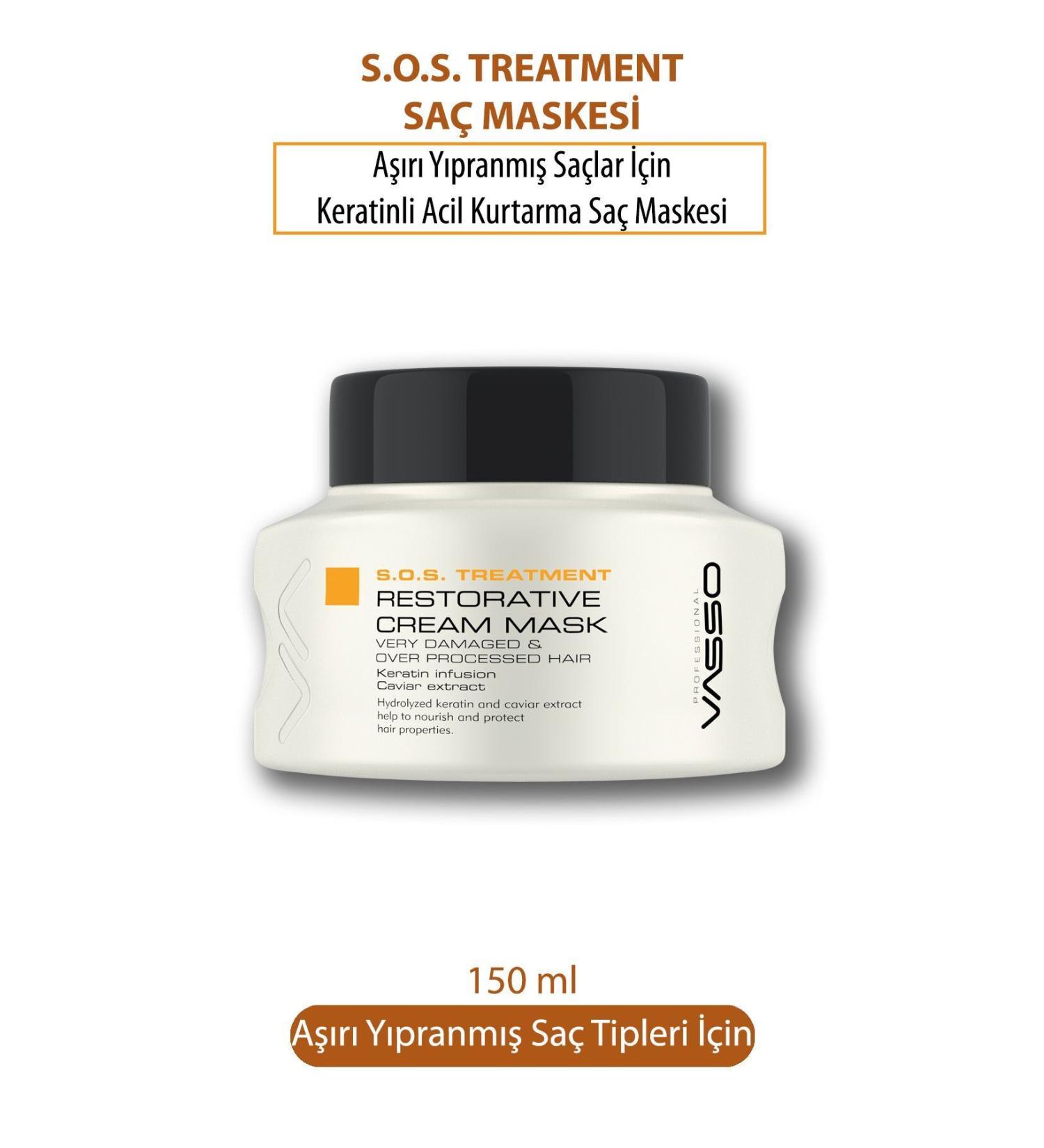 VASSO WOMEN Keratin Emergency Rescue Hair Care Mask for Extremely Damaged Hair 150 ml - Buy Online on GoSupps.com