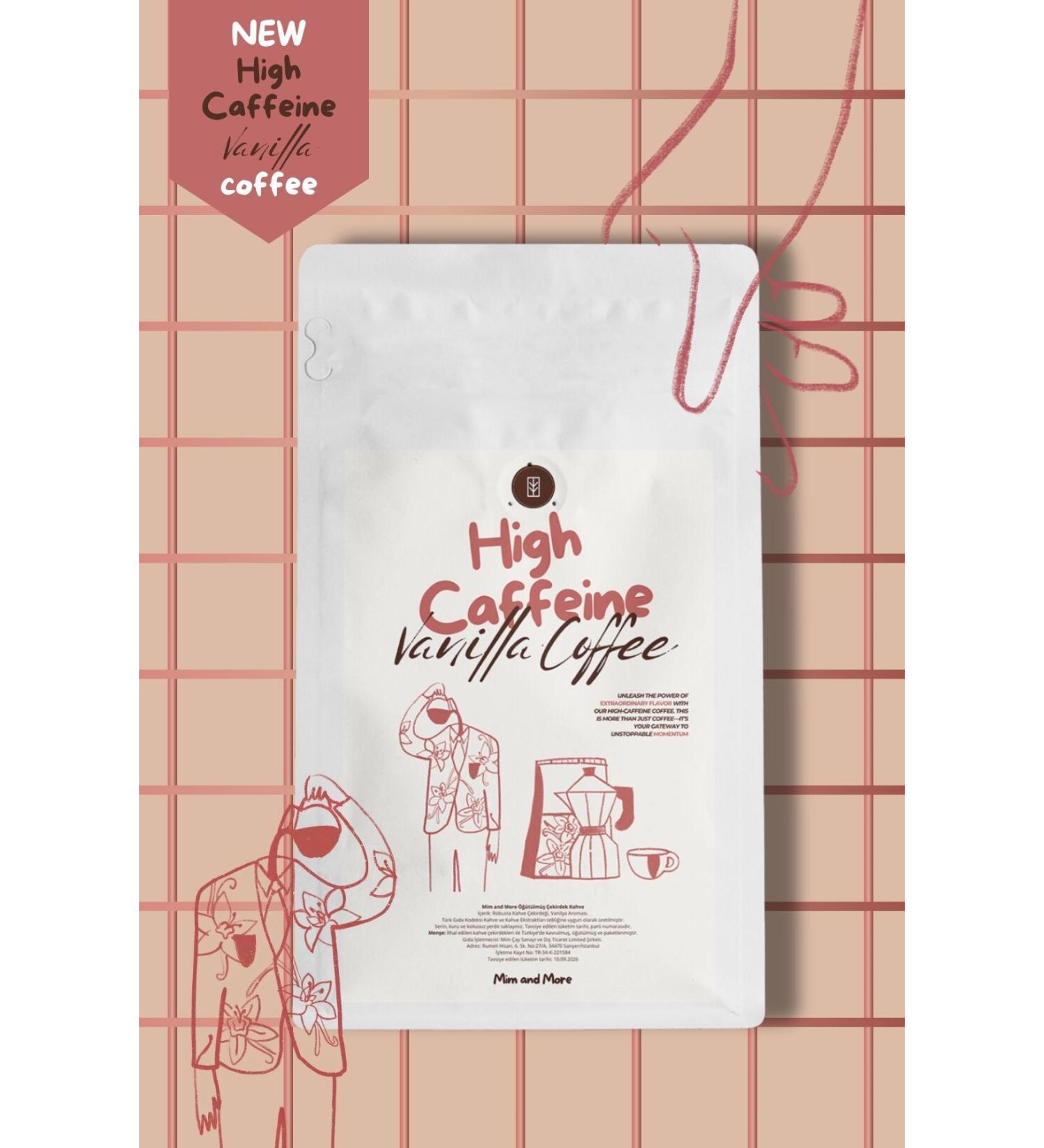 Mim and More High Caffeine Vanilla Coffee - Vanilla Flavored High Caffeine Filter Coffee 200 gr - Buy Online on GoSupps.com