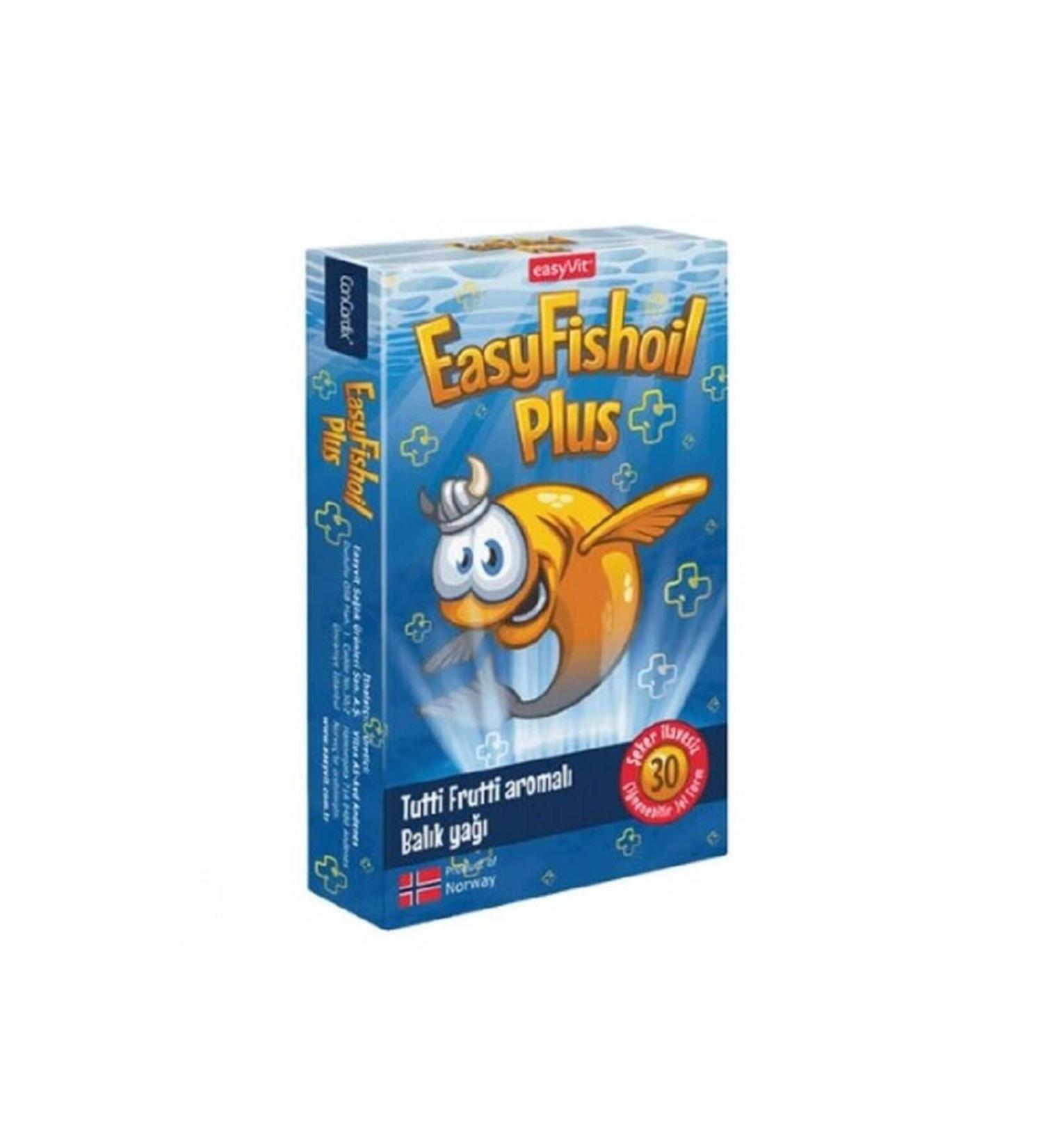 EASYVIT EasyFishoil Plus Fish Oil Tutti Frutti Flavored 30 Chewable Gels