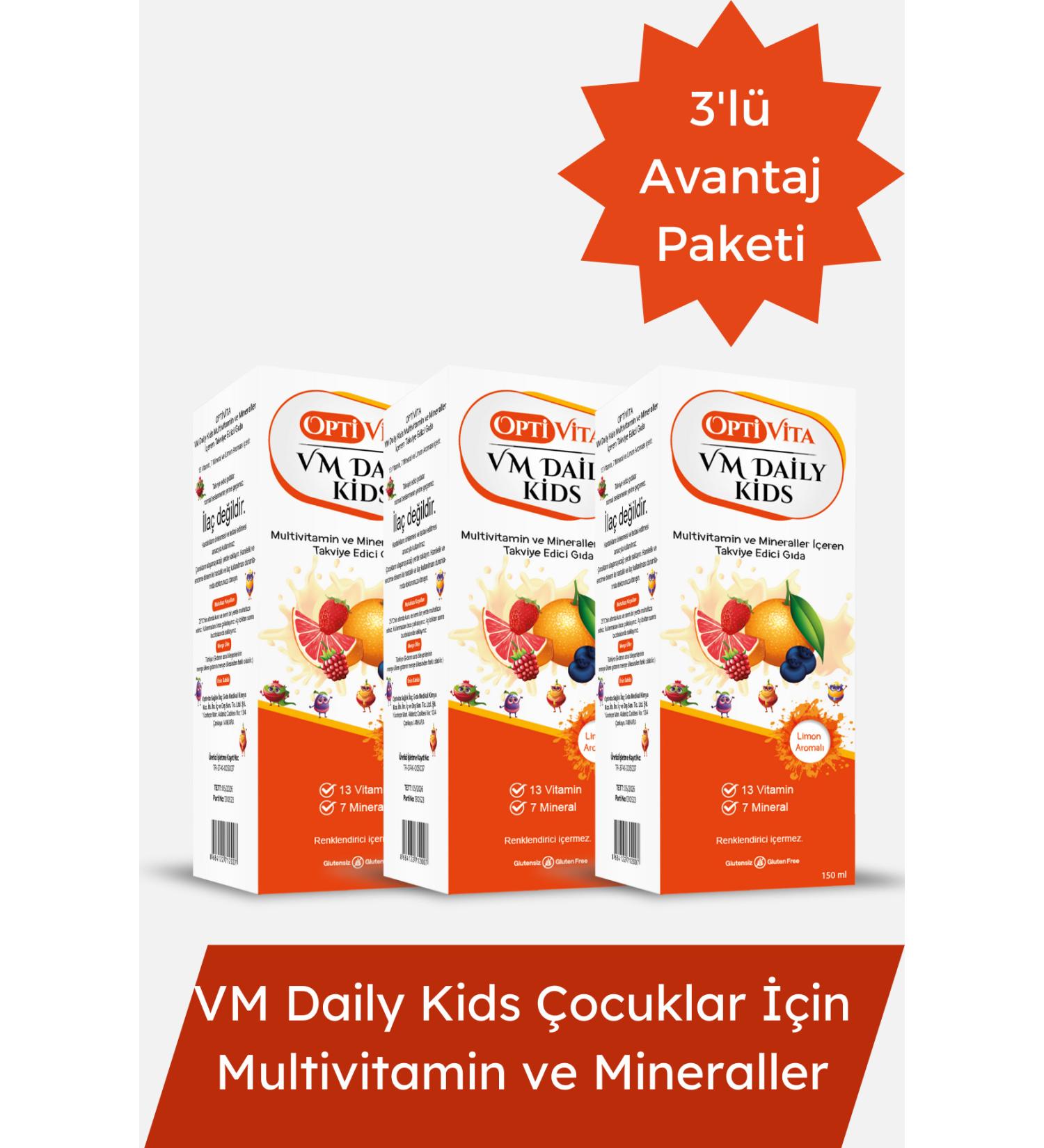 Optivita Multivitamin Children's Syrup 3 Pieces | VM Daily Kids Multivitamin and Mineral for Children - Buy Online on GoSupps.com