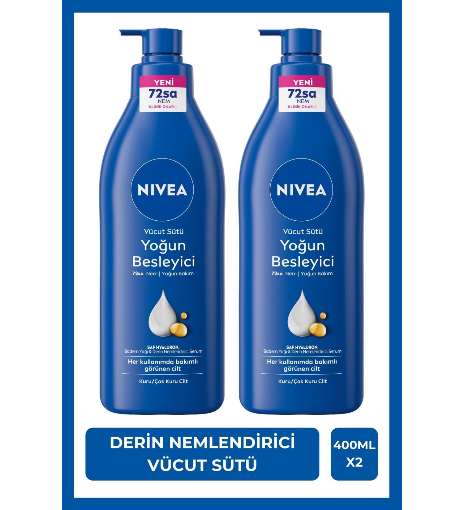 NIVEA Intensive Nourishing Body Milk 400ml Very Dry Skin Hyaluron Deep Moisturizing Body Care X2Pcs