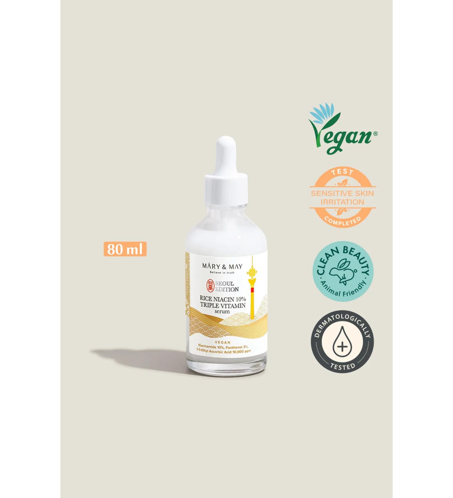 Mary & May Seoul Edition Rice Niacin Triple Vitamin Serum/ Brightening Serum with Glutathione and Rice Extract - Buy Online on GoSupps.com