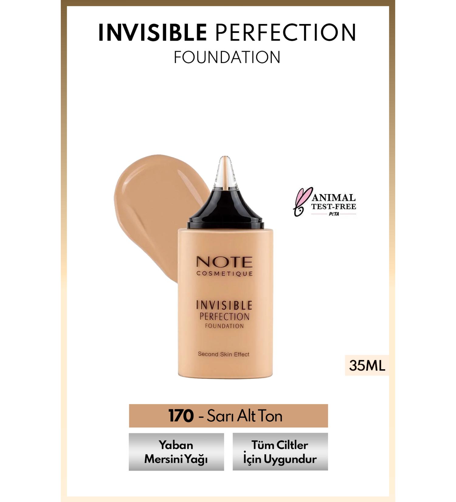 Note Cosmetics Invisible Perfection Foundation Lightweight Natural Finish Foundation - 170 Warm Bisque - Buy Online on GoSupps.com