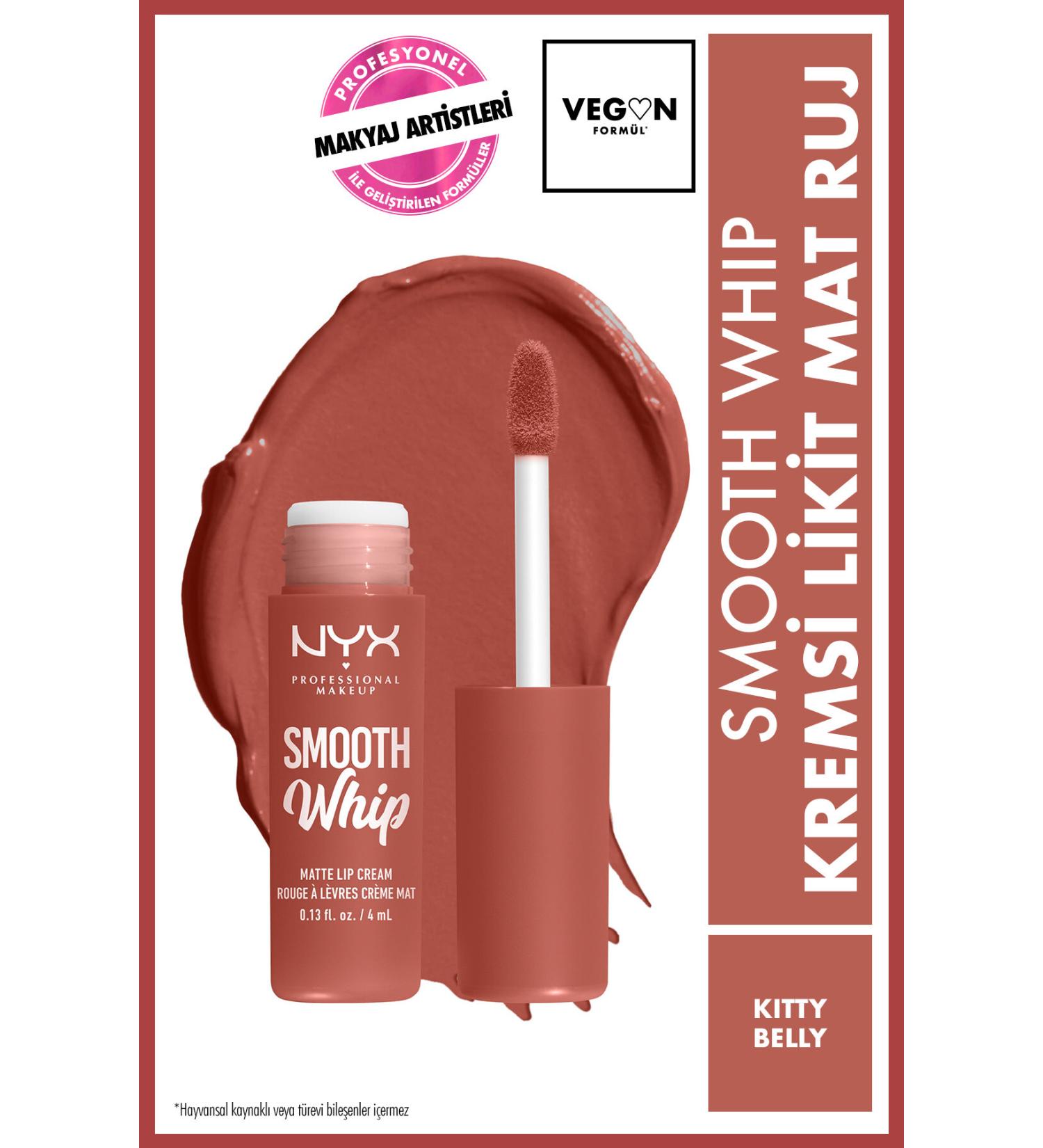 NYX Professional Makeup Smooth Whip Creamy Liquid Matte Lipstick - Kitty Belly - Buy Online on GoSupps.com