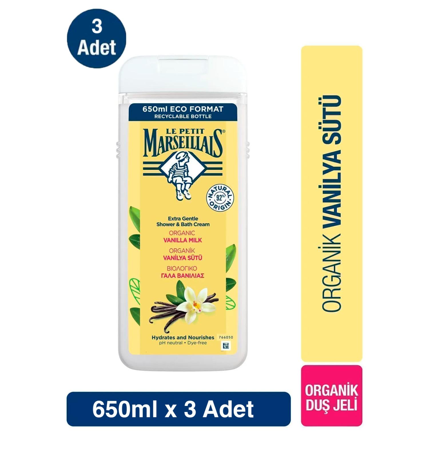 Le Petit Marseillais Vanilla Milk Shower Gel 650 Ml X3