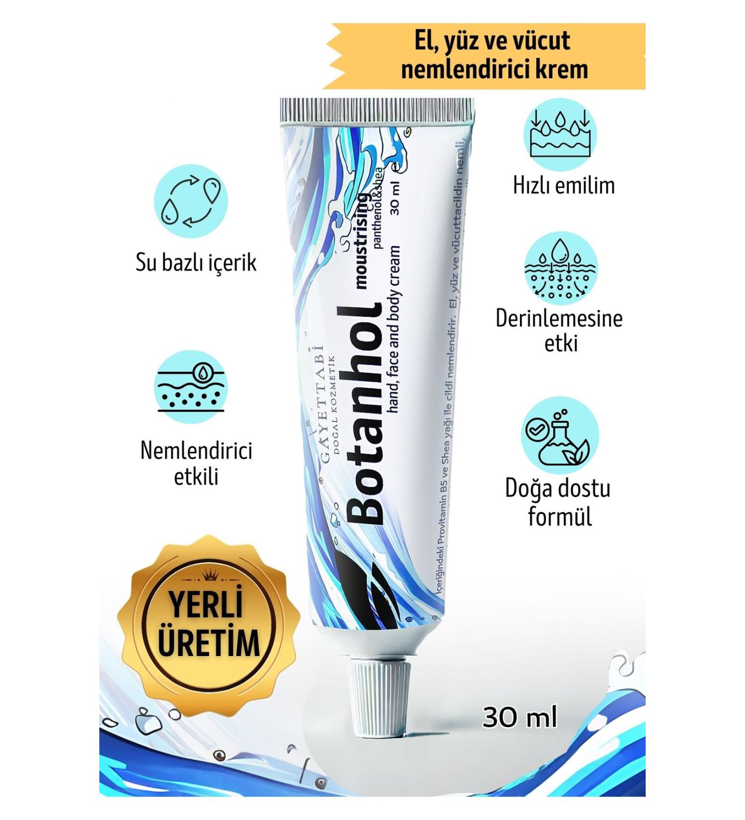 gayettabi Botanhol Moisturising 30 ml Daily Hand Face Body Moisturizing Cream- Panthenol&Shea - Buy Online on GoSupps.com