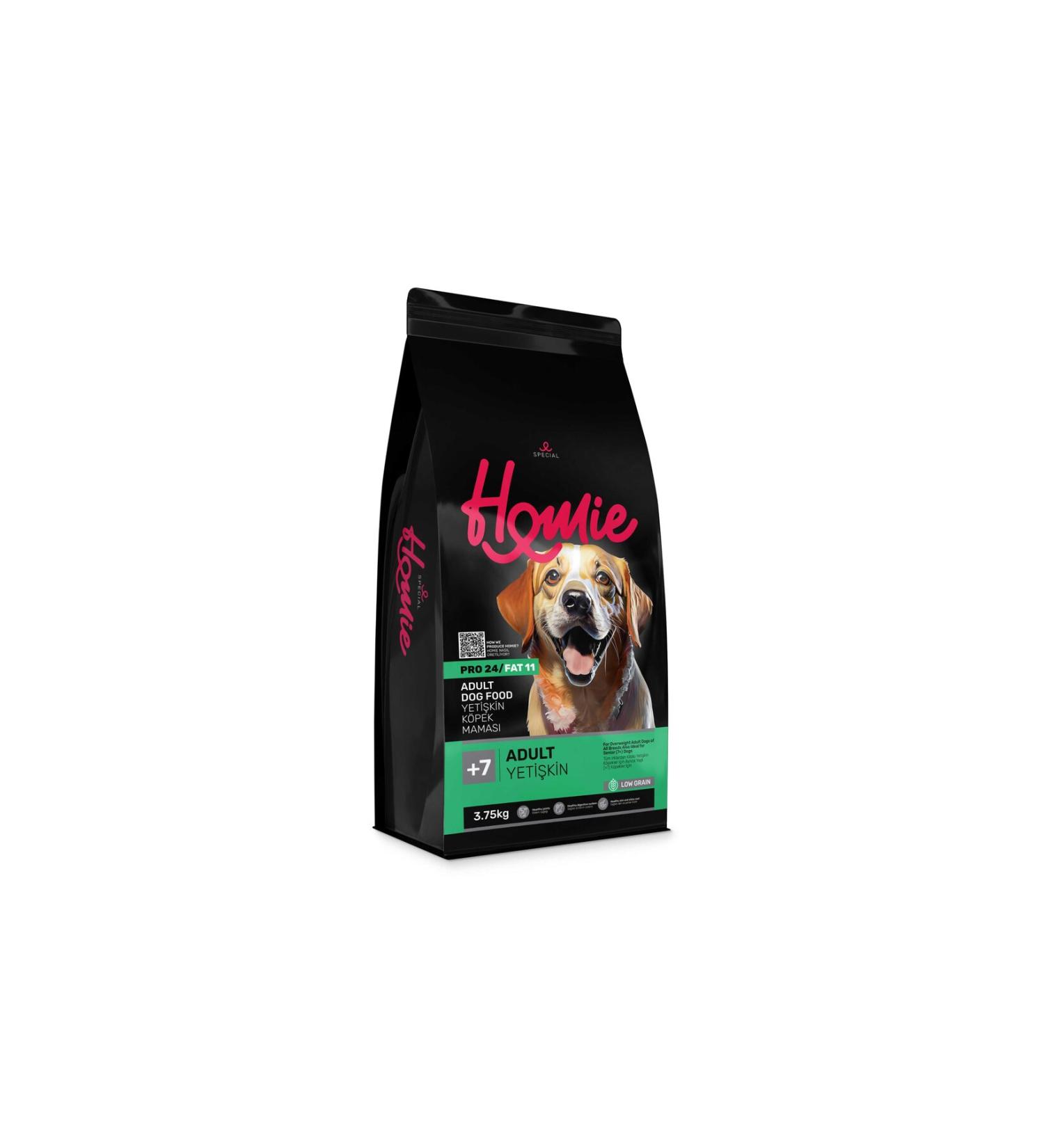 HEMPAT Homie Special Pet Food- Low Grain (+7) Years Old Adult Dog Food-12 kg