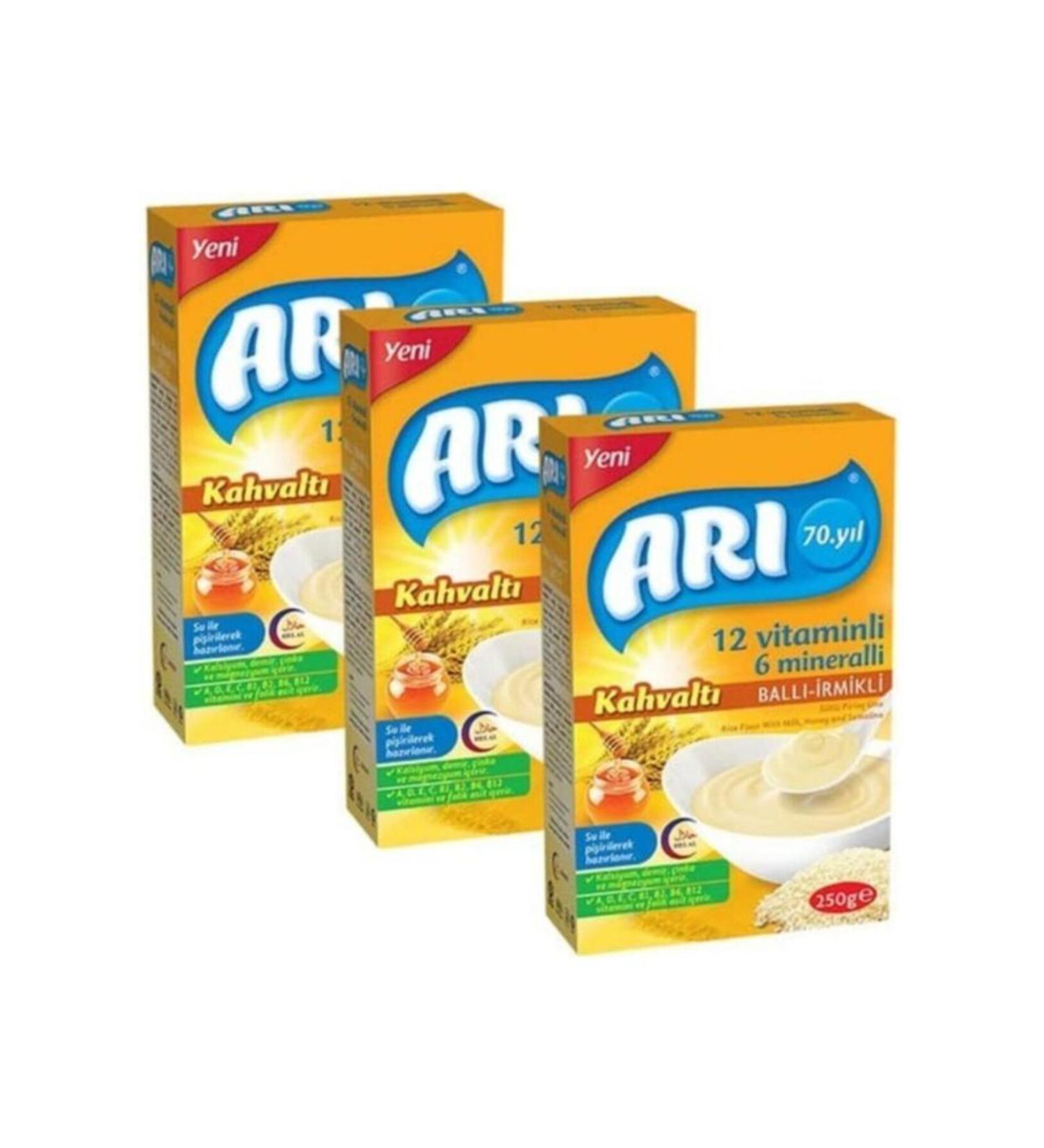 Bee Mama Honey Semolina Breakfast 12 Vitamins 6 Minerals 250 gr X 3 Pieces