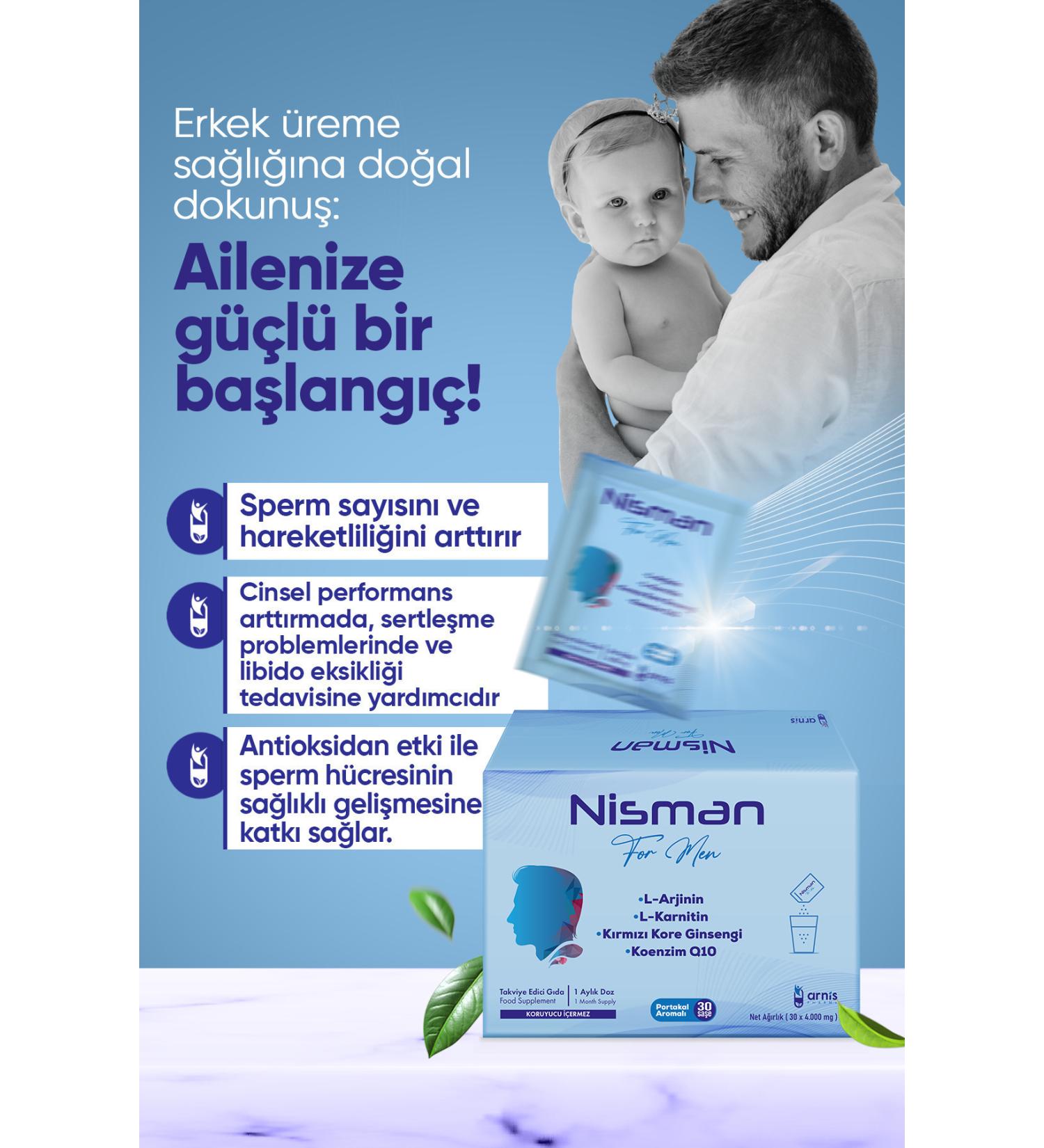 Arnis Pharma Nisman L-arginine L-carnitine Red Korean Ginseng and Coenzyme Q10 Containing Supplementary Food - Buy Online on GoSupps.com