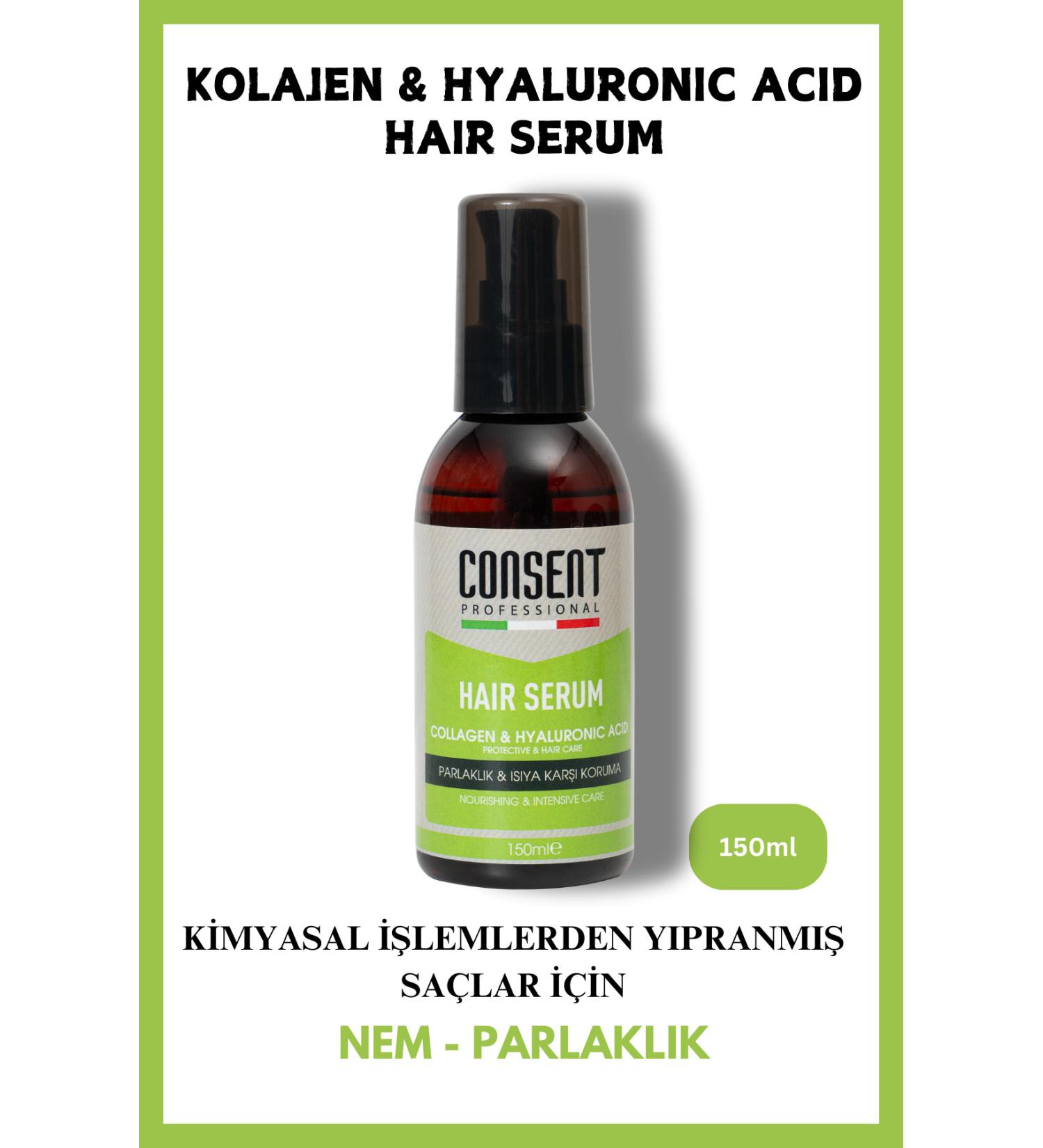 Consent Professionall Collagen & Hyaluronic Acid Hair Care Serum 150ml I For Dry and Dull Hair I Gives Moisture and Shine - Buy Online on GoSupps.com