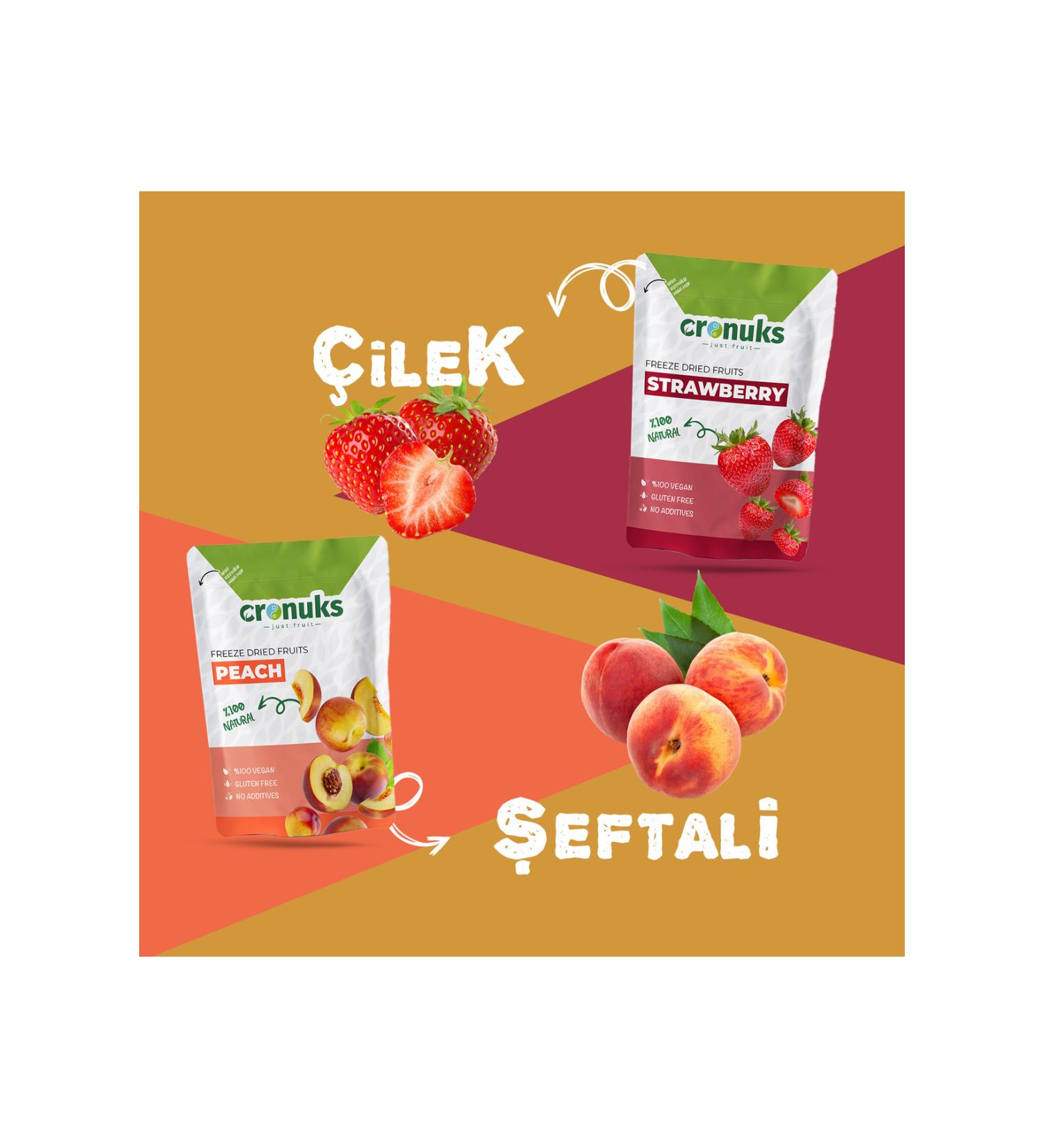 Cronuks Freeze Dried 2 Seasonal Pack Strawberry - Peach 16gr X 2