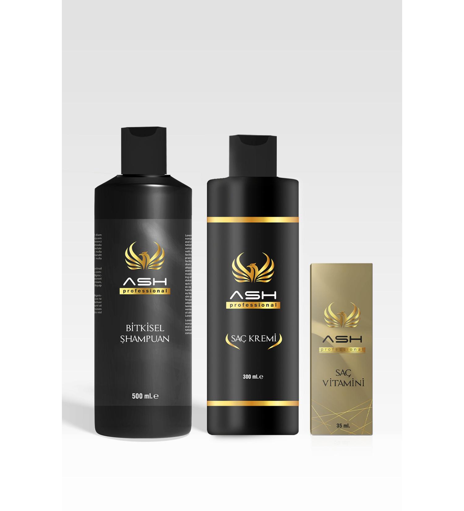 Ash professional Hair Loss Alopecia Herbal Vitamin Shampoo Serum Cream Set