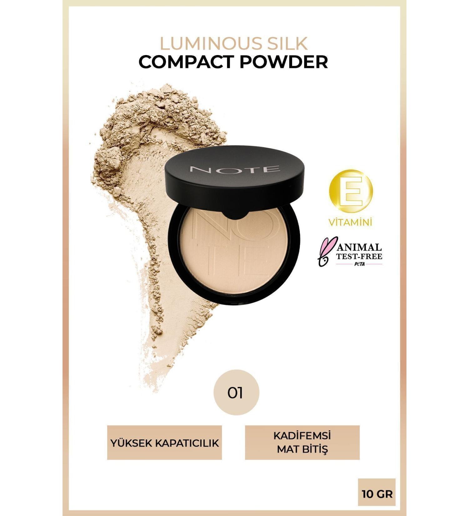 Note Cosmetics Luminous Silk Compact Powder Matte Finish Powder - 01 Beige - Buy Online on GoSupps.com