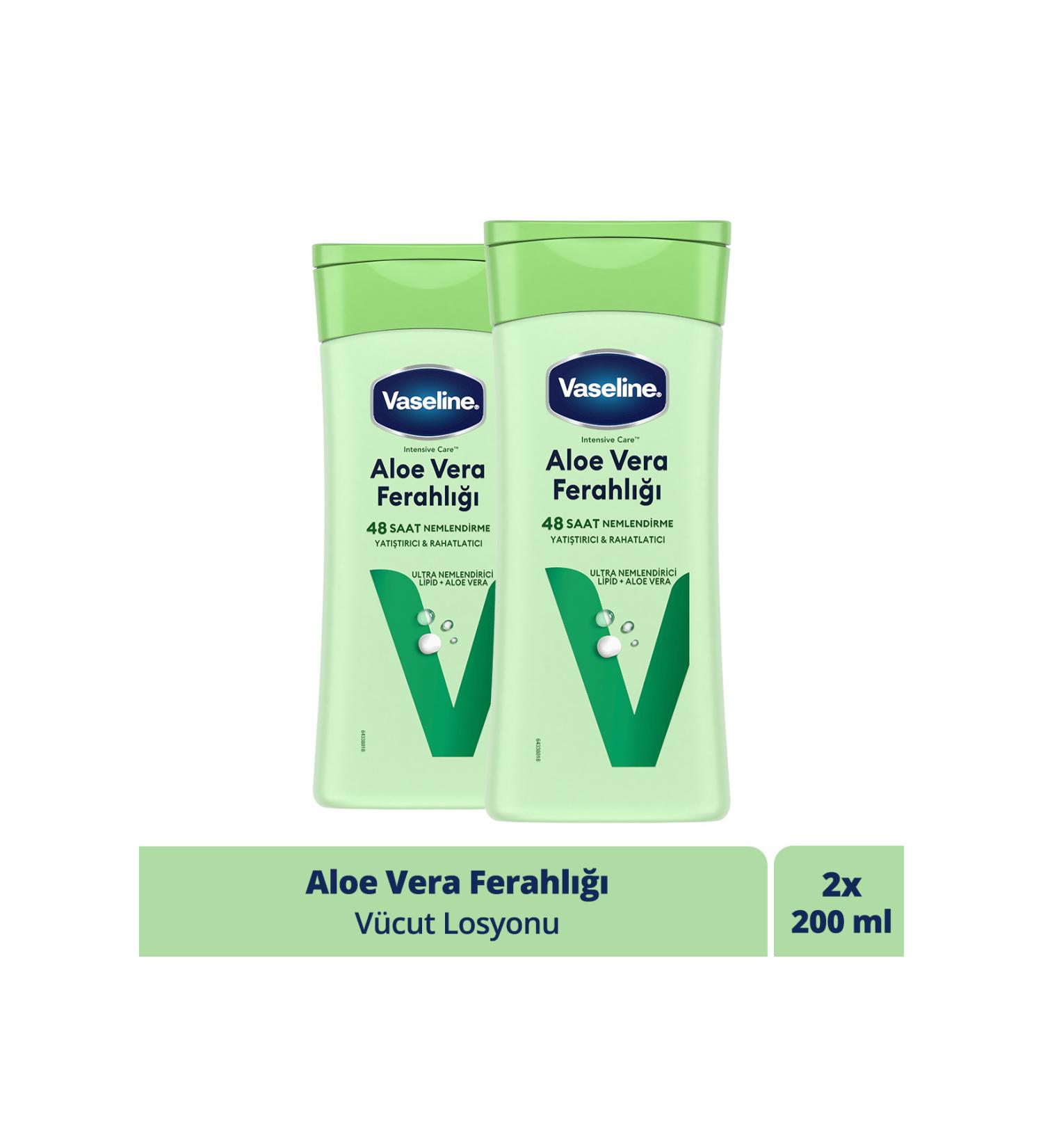 Vaseline Body Lotion Aloe Vera Freshness For Dry Skin 200 ml X2 - Buy Online on GoSupps.com