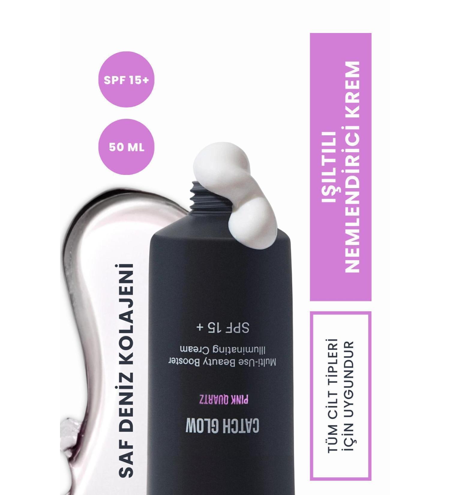 INO Cosmetic Catch Glow Spf 15 Luminous Moisturizing Cream - Pink Quartz - Pure Collagen - 50ml - Buy Online on GoSupps.com