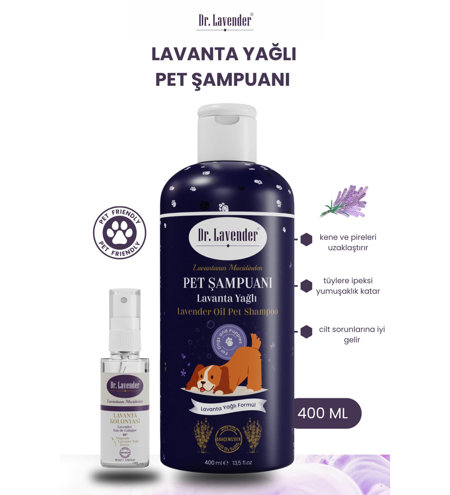 Dr. Lavender Tick Flea Preventive Dog Shampoo 400 Ml Pet Shampoo + 45 Ml Lavender Connoline - Buy Online on GoSupps.com