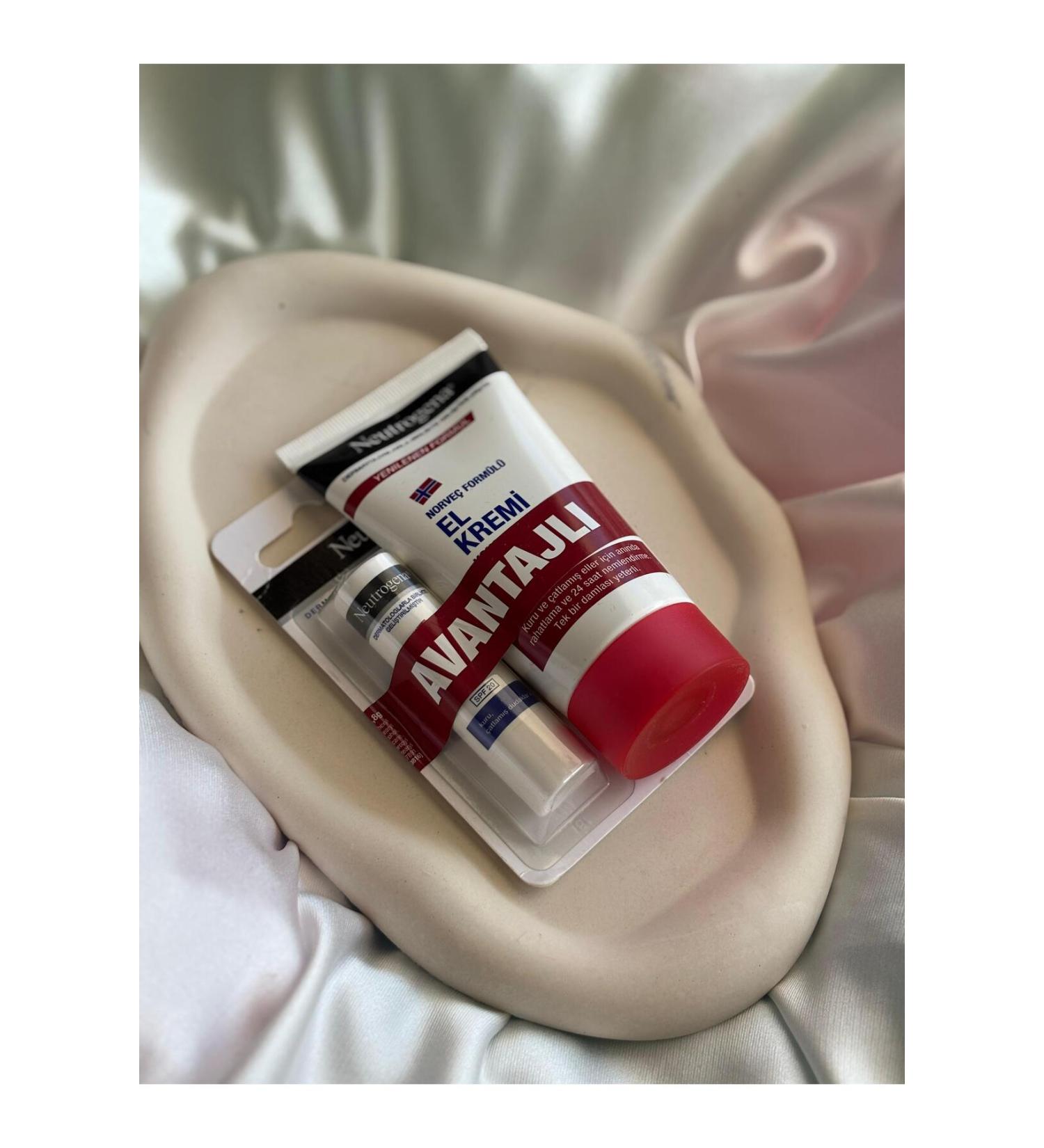 Neutrogena Brand Unscented Hand Cream (75ml) and Lip Care Cream Moisturizing Set