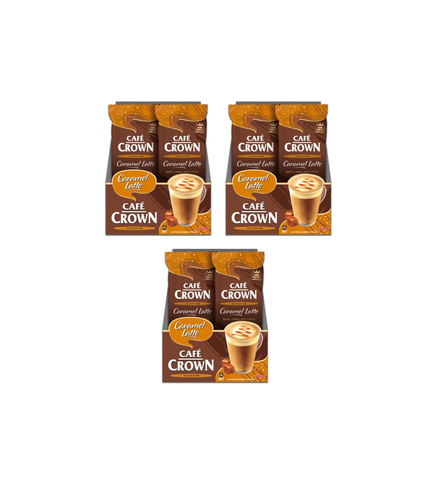 Ulker Cafe Crown Caramel Latte 21.5 gr 10 x 3 Boxes - Buy Online on GoSupps.com