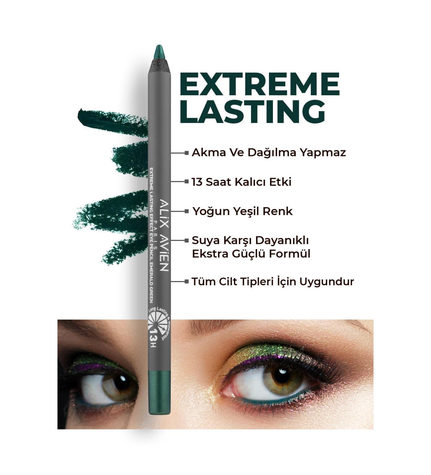 Alix Avien Waterproof Green Eye Pencil - 13 Hours Lasting - Extreme Lasting Effect Eye Pencil Emerald Green - Buy Online on GoSupps.com