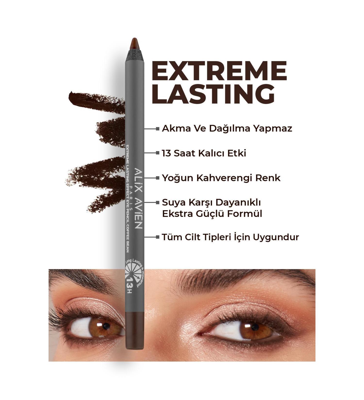 Alix Avien Waterproof Brown Eye Pencil - 13 Hours Lasting - Extreme Lasting Effect Eye Pencil Coffe Bean - Buy Online on GoSupps.com