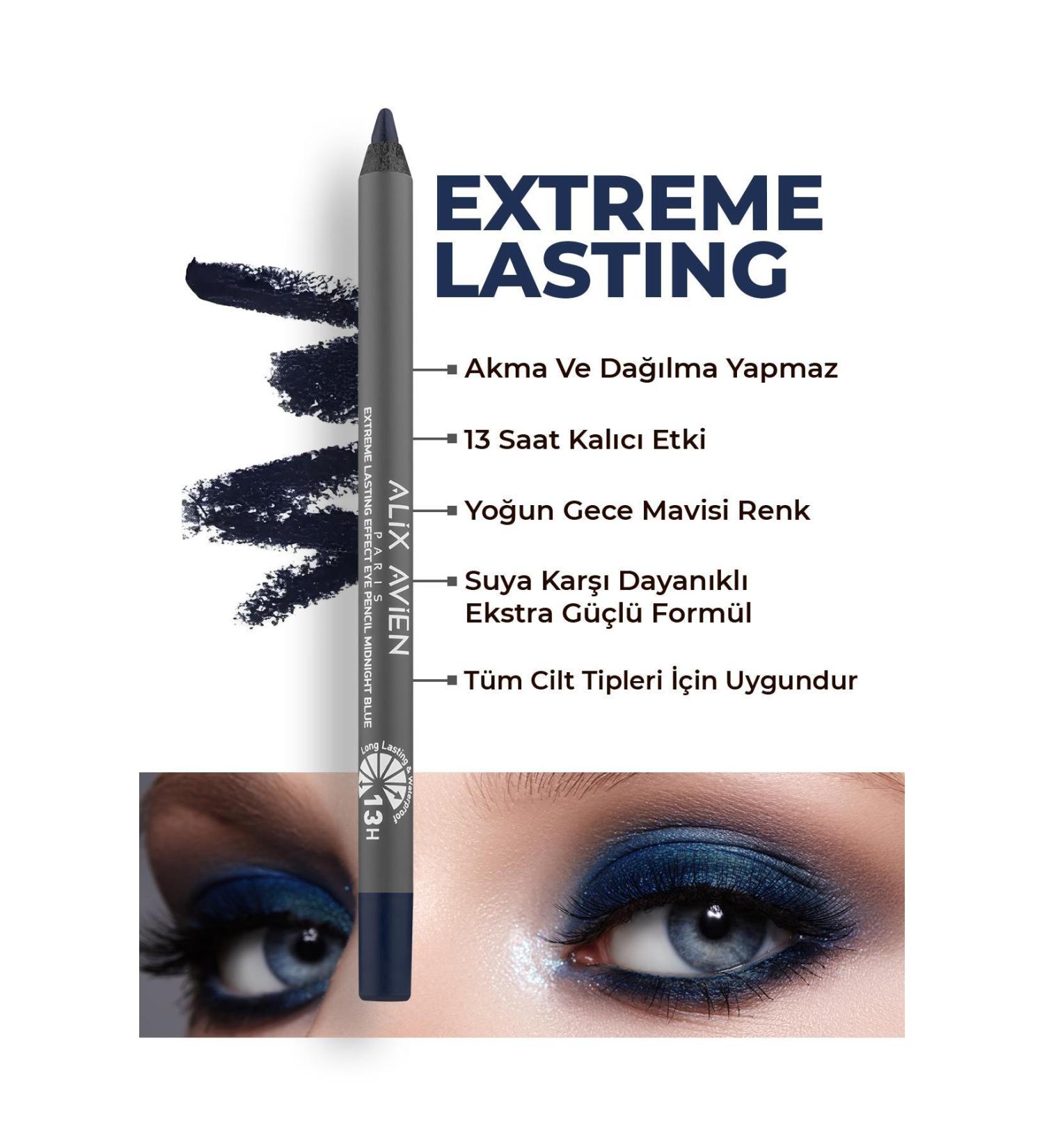 Alix Avien Waterproof Midnight Blue Eye Pencil - 13 Hour Lasting Effect - Extreme Lasting Effect Eye Pencil - Buy Online on GoSupps.com