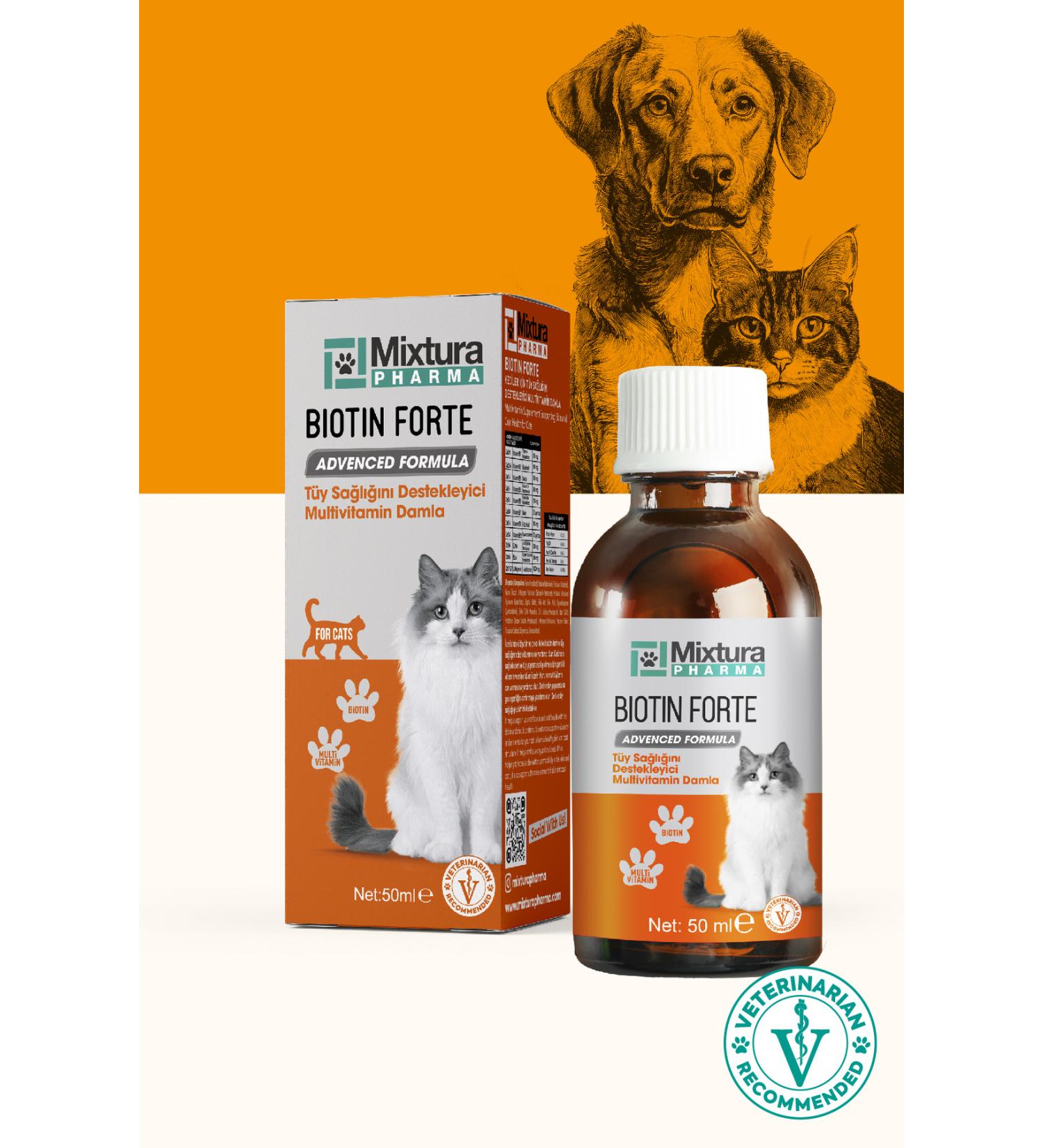 Mixtura Pharma Biotin Forte Multivitamin Drops Supporting Hair Health (CAT AND DOG HAIR LOSS PREVENTION) - Buy Online on GoSupps.com