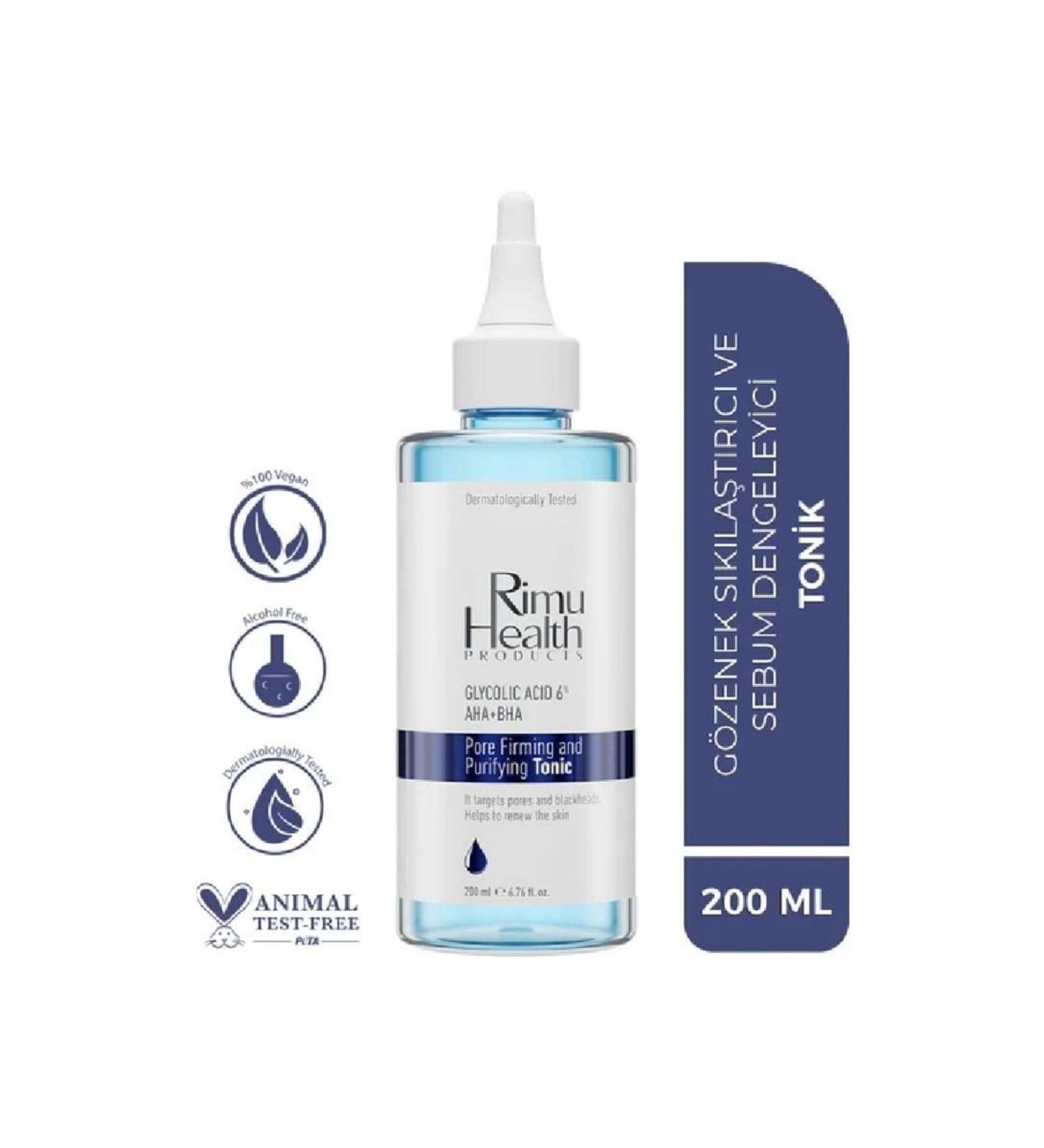 Rimu Health Products Pore Tightening and Purifying Toner Glycolic Acid 6% Aha Bha 200 ml