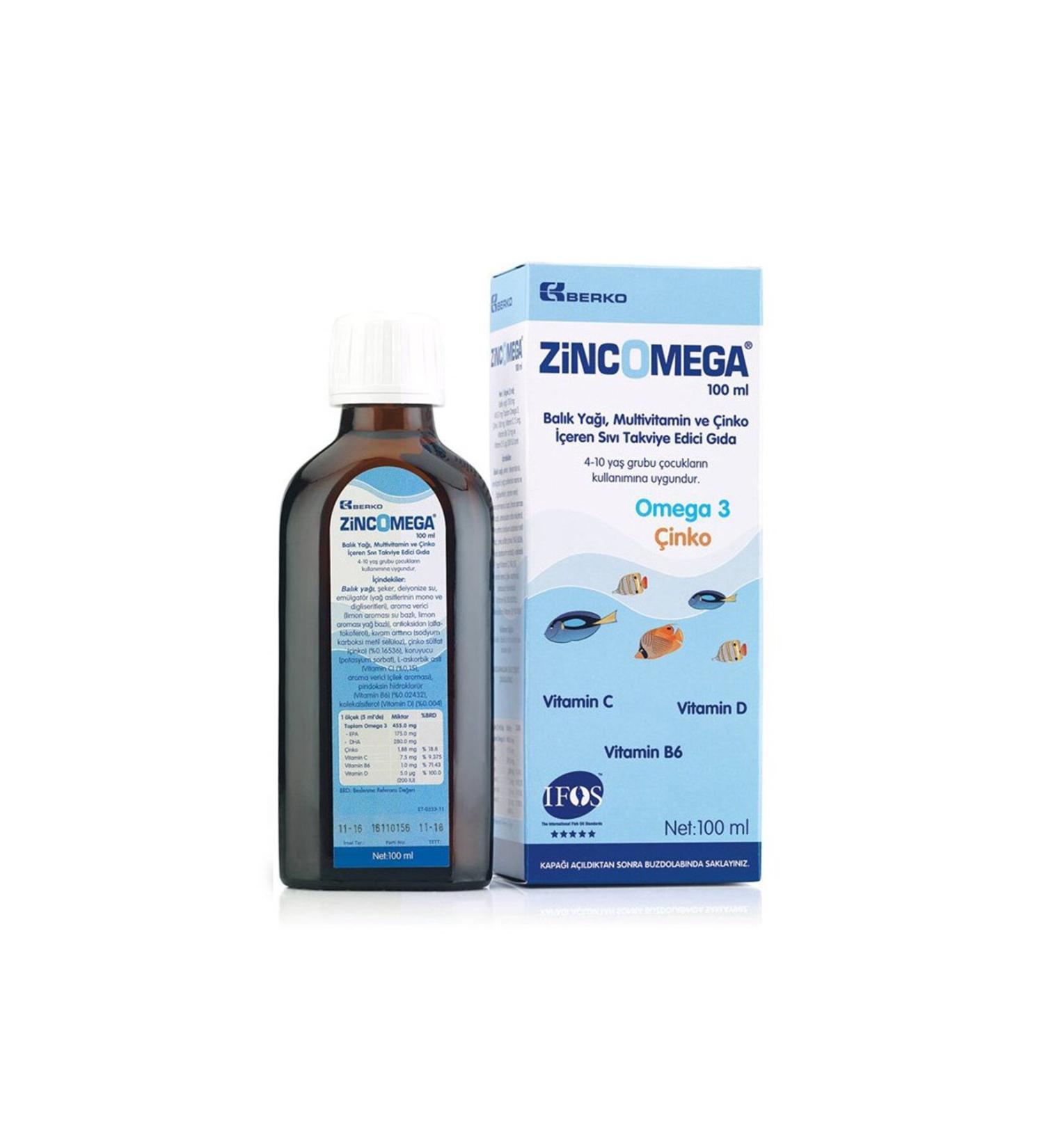 Zincomega Omega 3 Fish Oil Syrup 100 ml