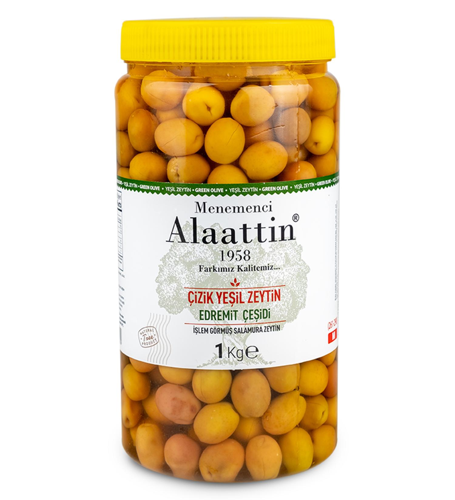 Menemenci Alaattin Edremit Scratched Green Olives 1kg