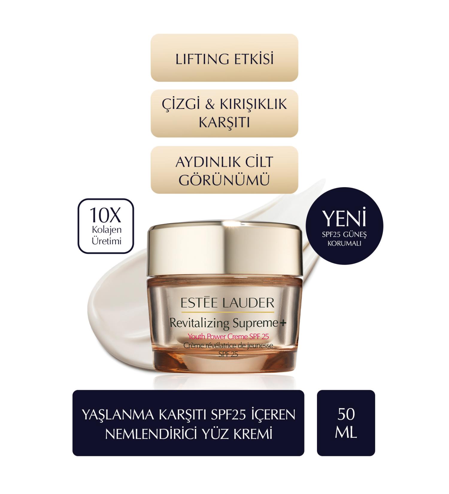 Estee Lauder Revitalizing Supreme+ Multi-Purpose Anti-Aging Moisturizing Face Cream with SPF25 - 50 ml - Buy Online on GoSupps.com
