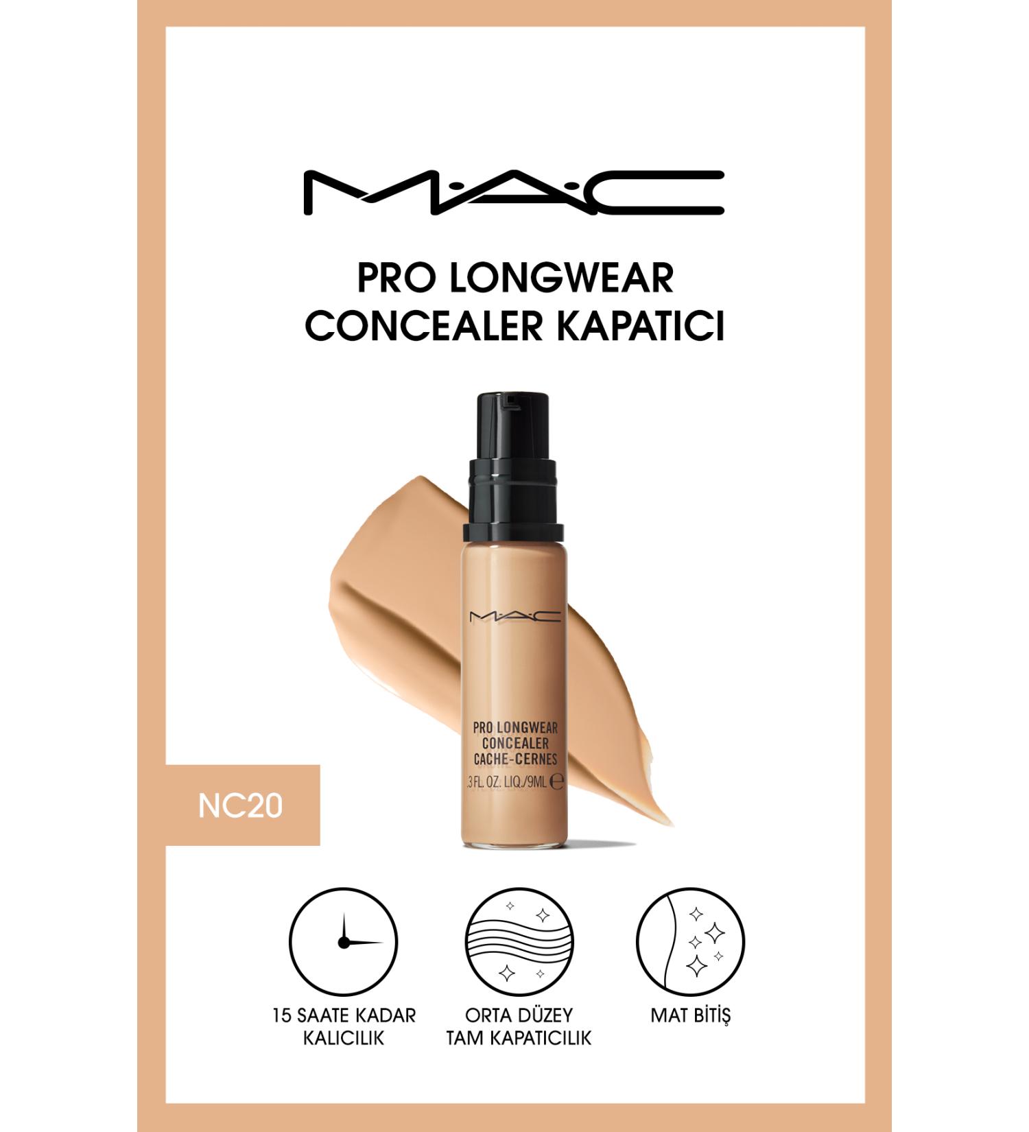 Mac 15 Hours Lasting Medium Coverage Under Eye Concealer - Pro Longwear Concealer NC20 - 9ml - Buy Online on GoSupps.com