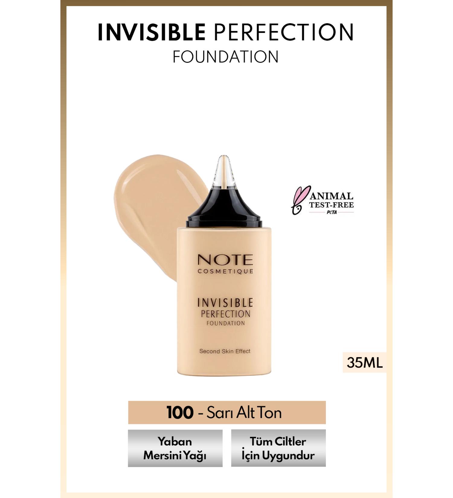 Note Cosmetics Invisible Perfection Foundation Lightweight Natural Finish Foundation - 100 Bare Sand - Buy Online on GoSupps.com