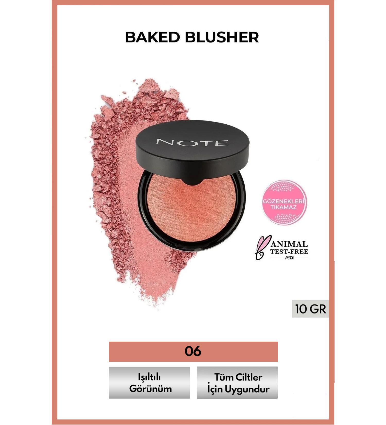 Note Cosmetics Baked Blusher Shimmering Baked Powder Blush - 06 Hot Rose - Buy Online on GoSupps.com