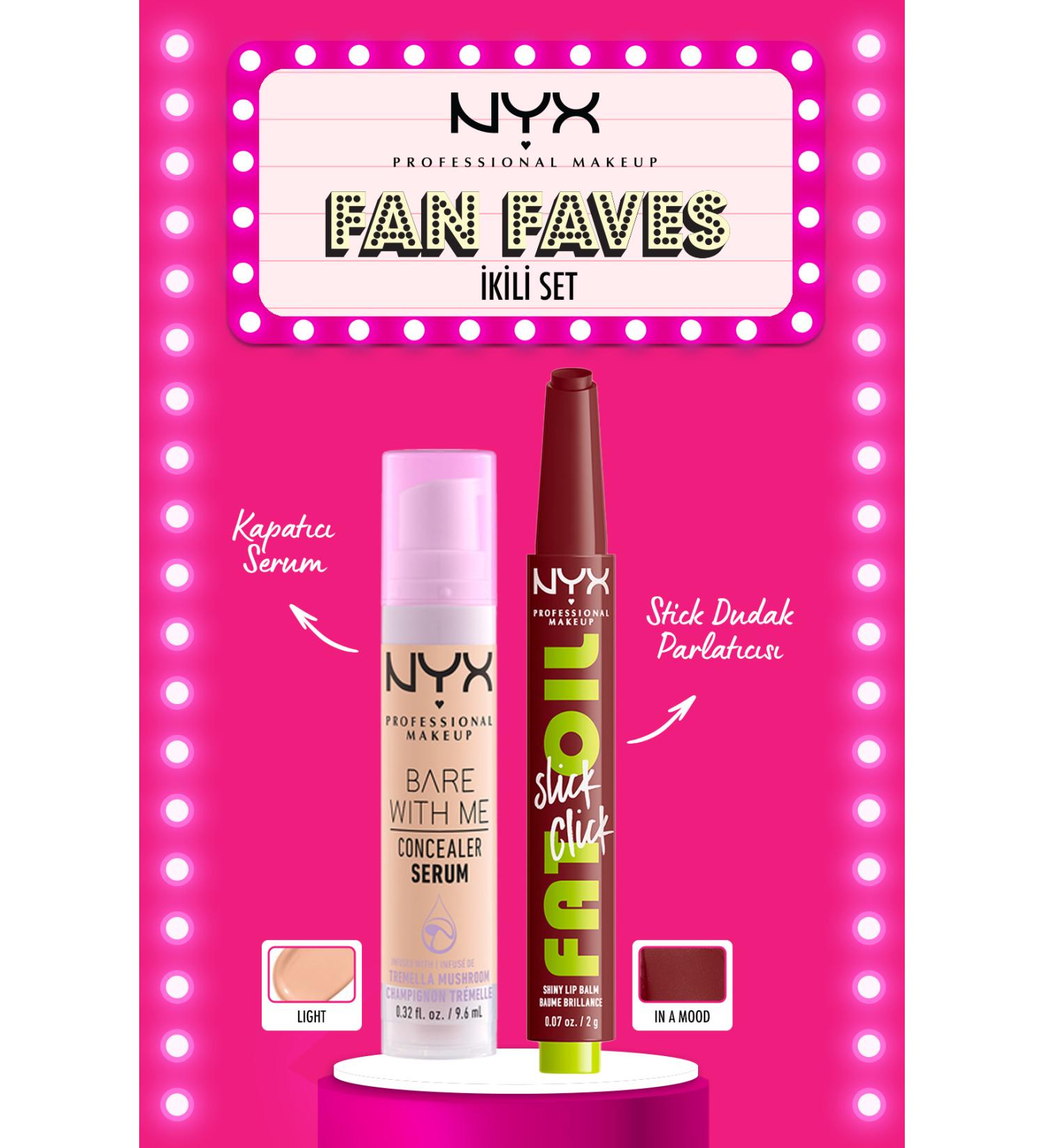 NYX Professional Makeup Bare With Me Concealer Serum 02 Light & Fat Oil Slick Click Shine Lip Balm - 11 In a Mood - Buy Online on GoSupps.com