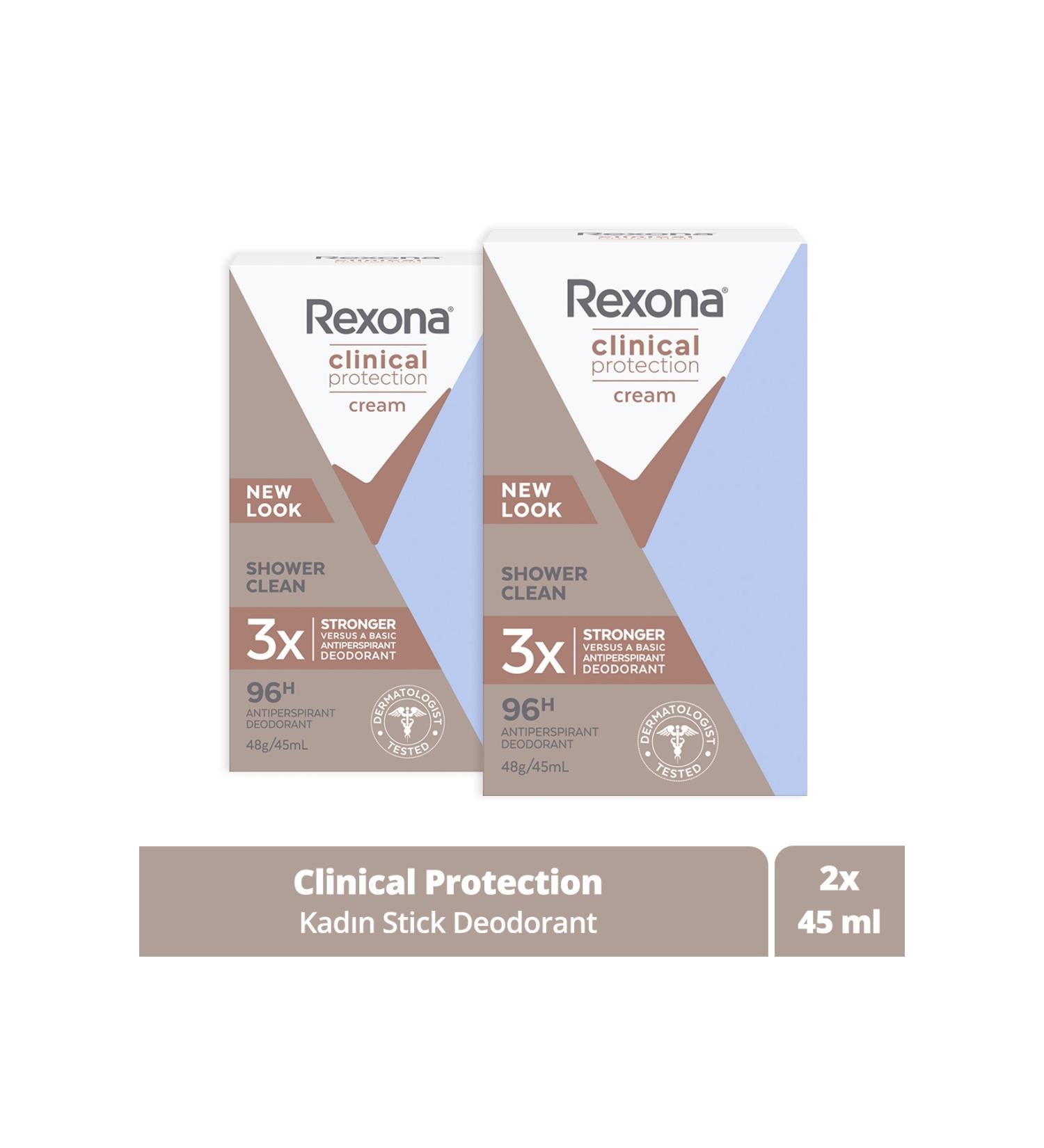 Rexona Clinical Protection Women's Stick Deodorant Shower Clean 45 ml - Buy Online on GoSupps.com