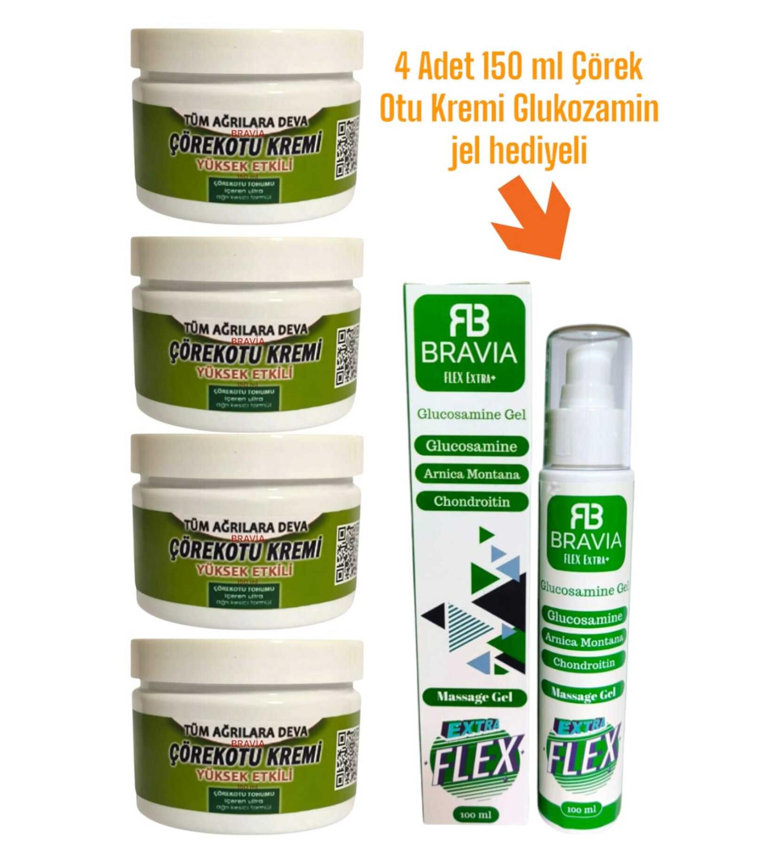 Bravia BRV MEM Black Cumin Cream 150ml 4 Pack + Flex Glucosamine Gel Gift