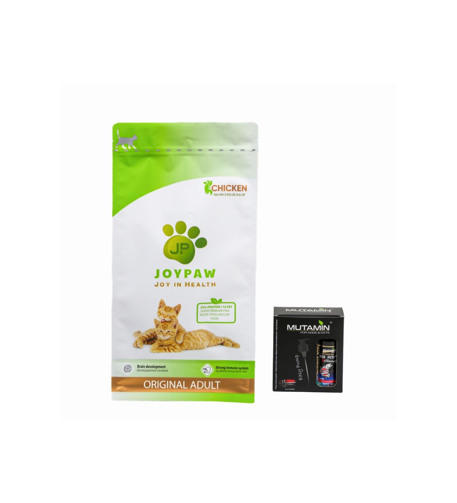 JOYPAW 3 Kg Super Premium Chicken Cat Food 150ml Mutamine Salmon Oil
