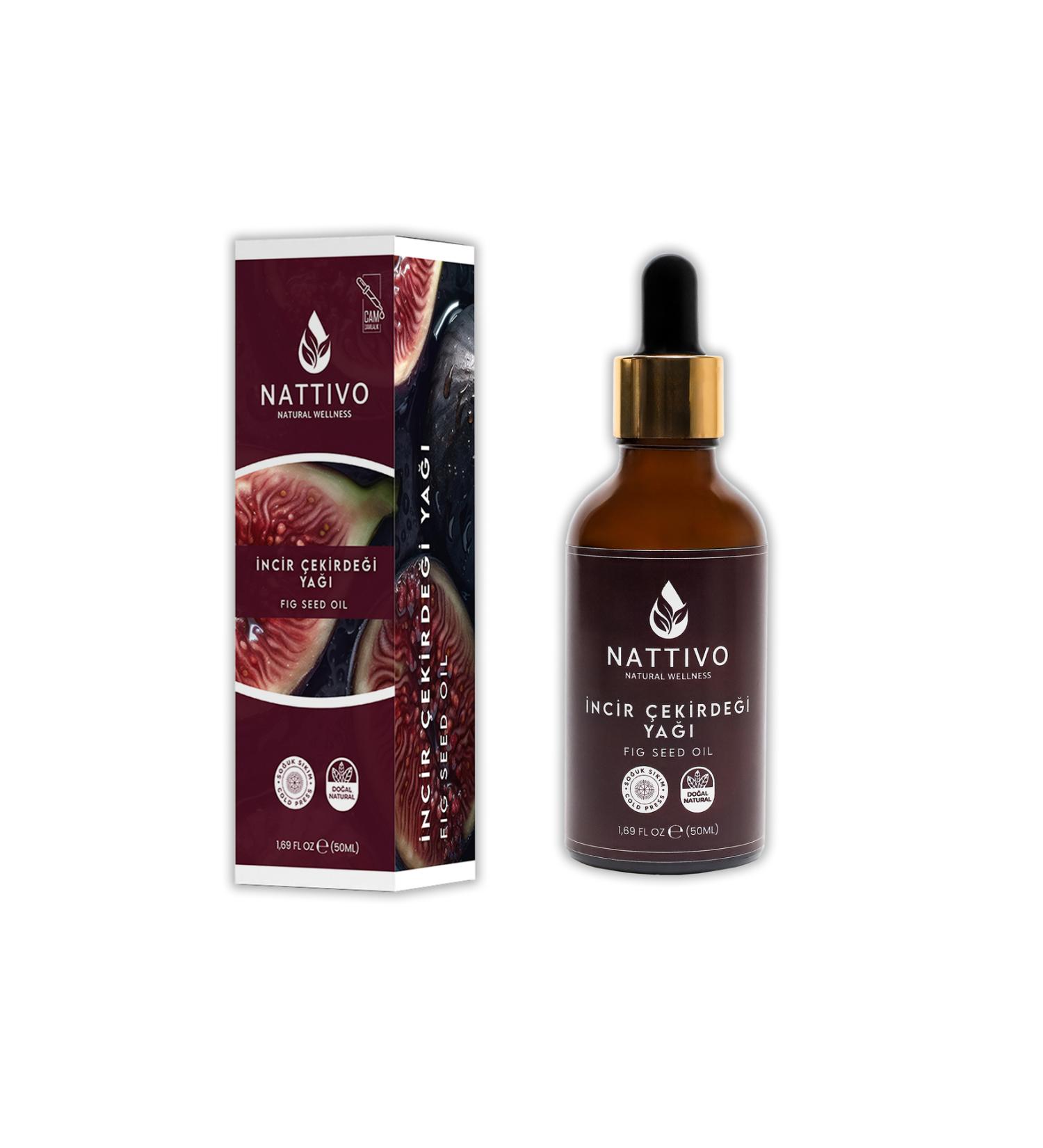 NATTIVO Fig Seed Oil 0 Natural Cold Pressed - Anti-Wrinkle Rich in Omega and Vitamins 50ml