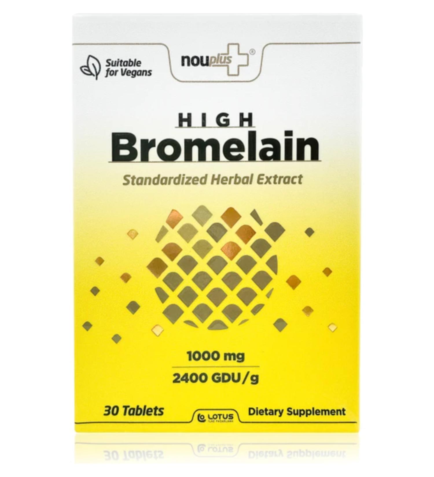 Nouplus High Bromelain 1000MG 30 Tablets