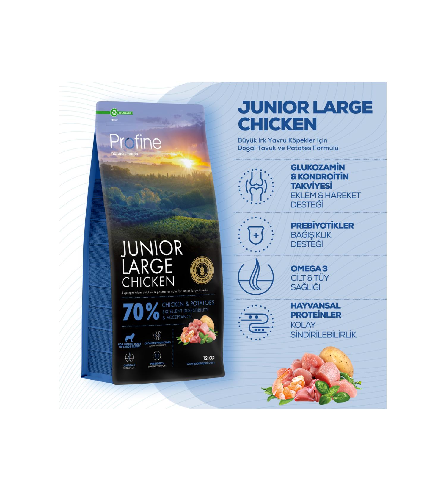 Profine JUNIOR LARGE CHICKEN (Natural Chicken and Potato Formula for Large Breed Puppies)