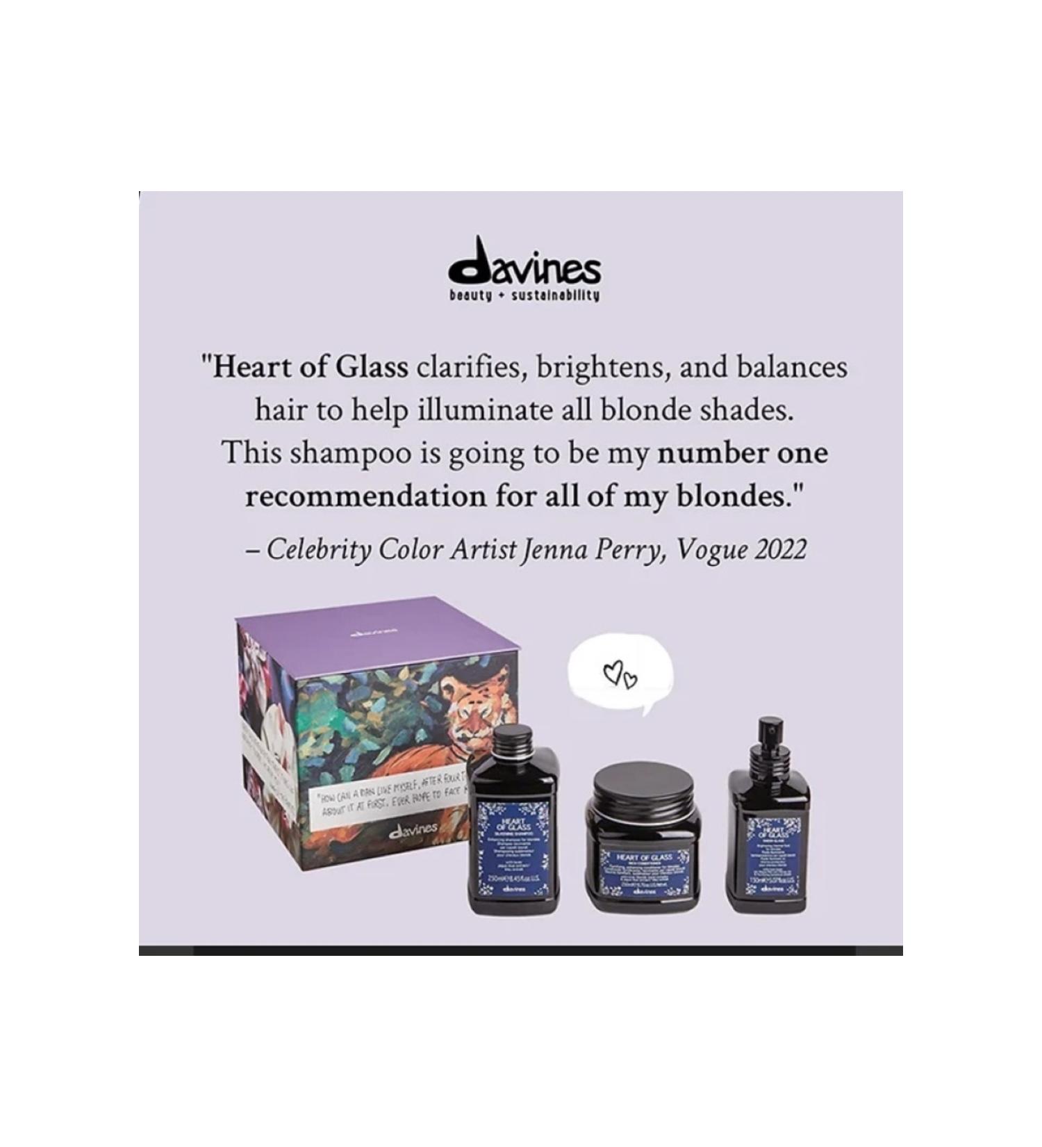 Davines Heart of Glass Set: Silkening Shampoo-Rich Conditioner-Sheer Glaze 650 ml BEAUTYSECRETSQ2
