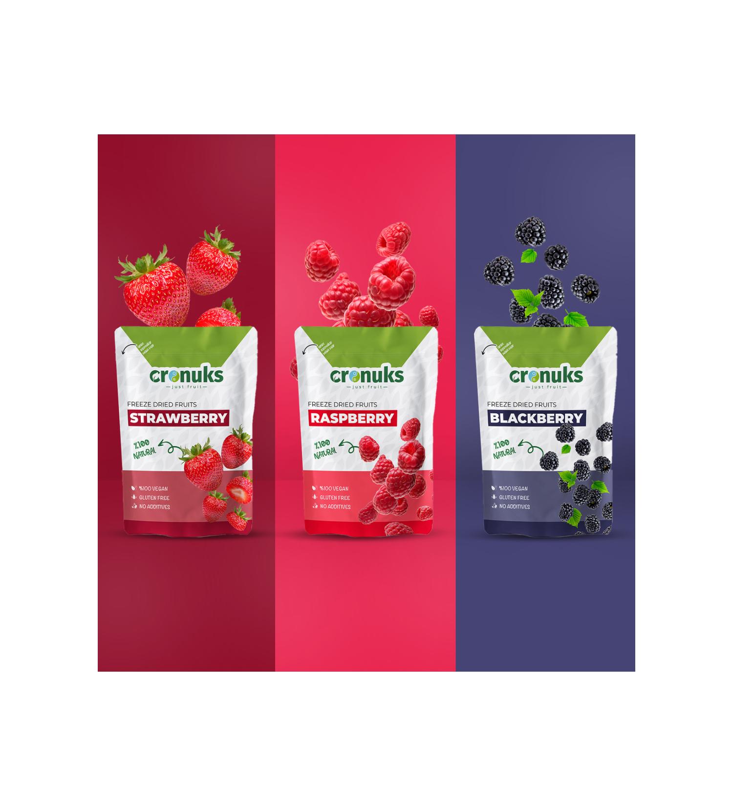 Cronuks Freeze Dried 3-Pack Smoothie Blackberry - Raspberry - Strawberry 16gr X 3 - Buy Online on GoSupps.com