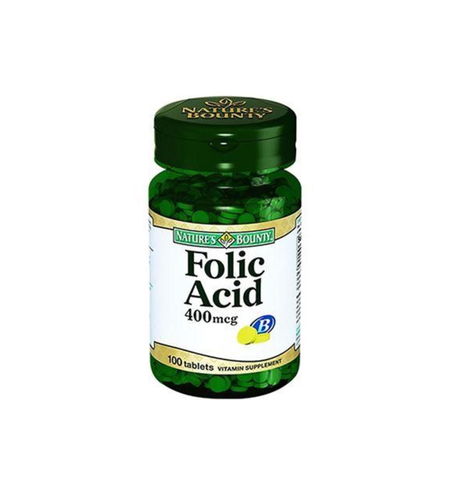 Natures Bounty Folic Acid 400 Mcg 100 Tablets