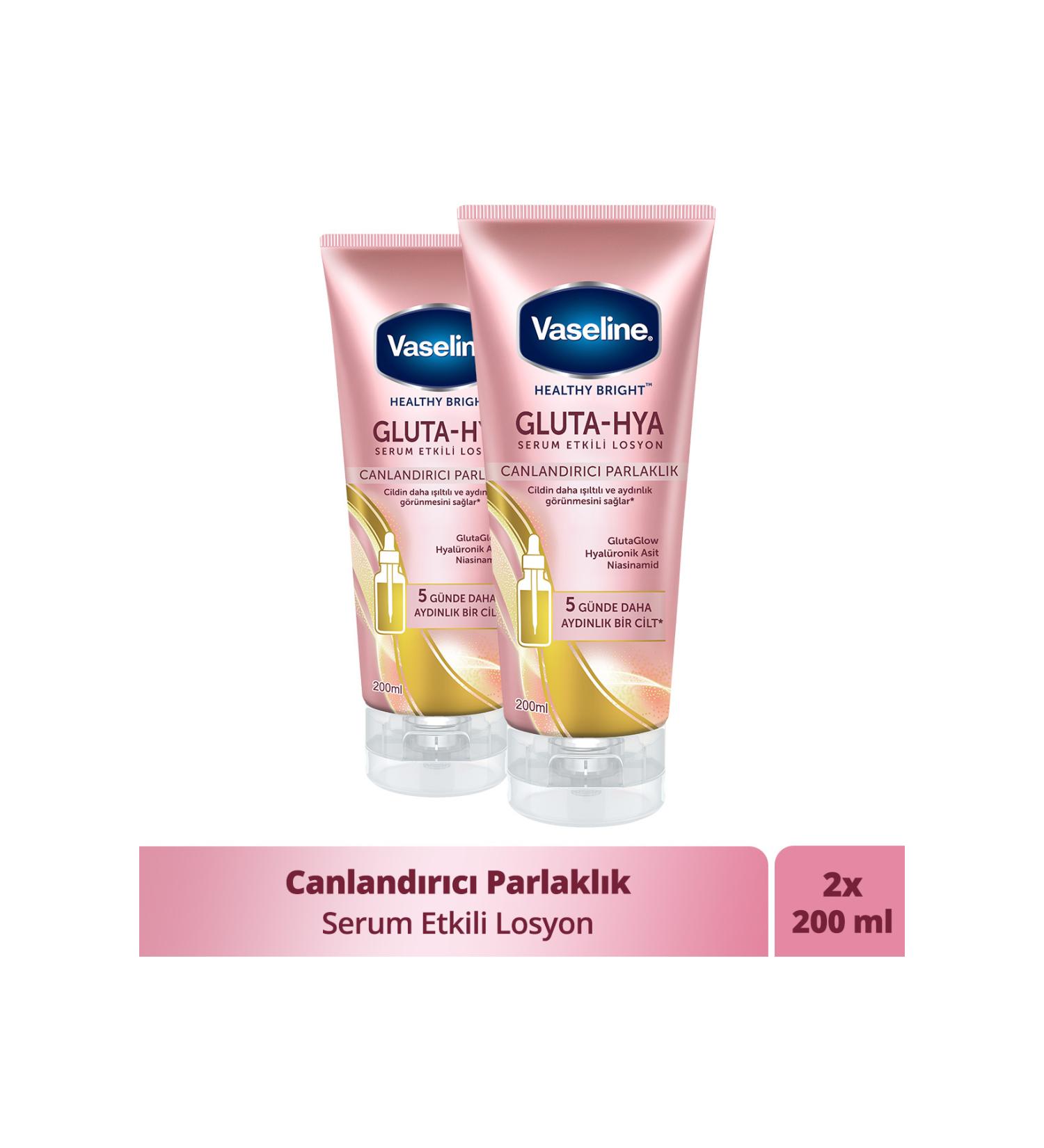 Vaseline Gluta Hya Serum Effective Body Lotion Revitalizing Brightness 200 ml X2 - Buy Online on GoSupps.com