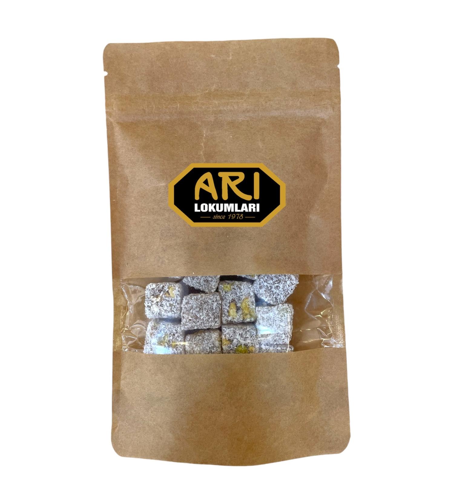 ARI Coconut Double Roasted Pistachio Turkish Delight 250 Gr
